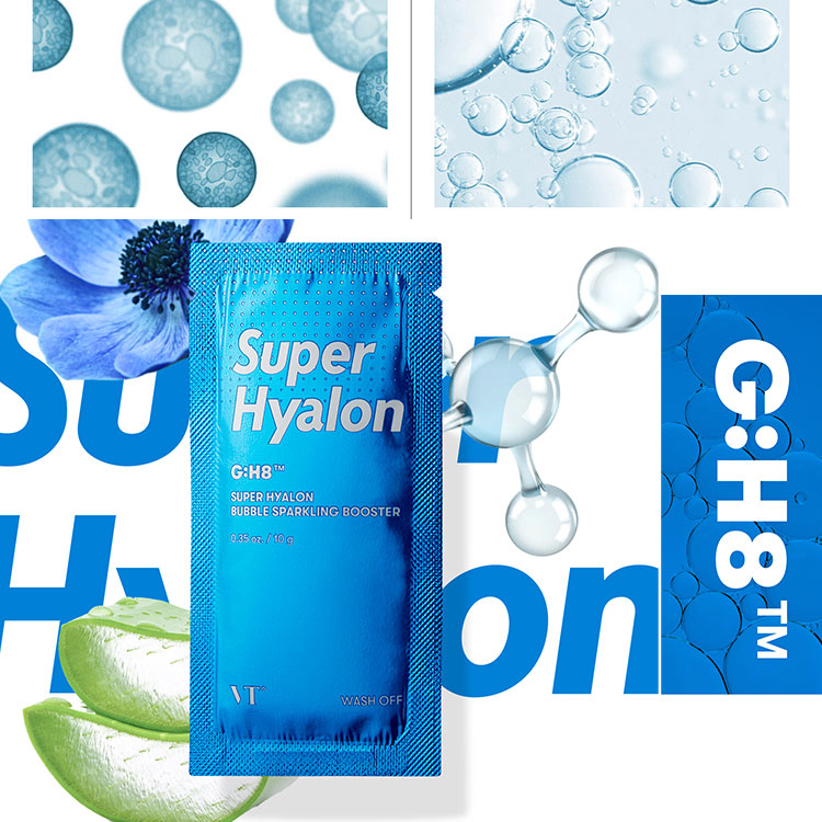 VT - 增強透明質酸深層清潔超級補水泡泡面膜一包裝