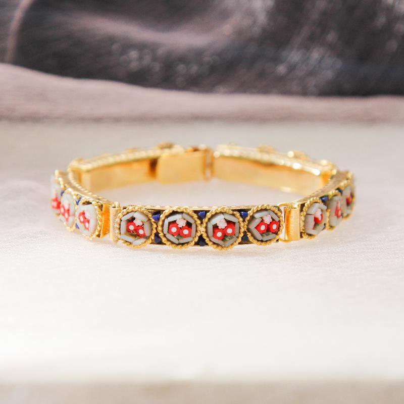 Vintage New Old Stock Mosaic Link Bracelet -Trio Pastel Zone (FA219~FA223)
