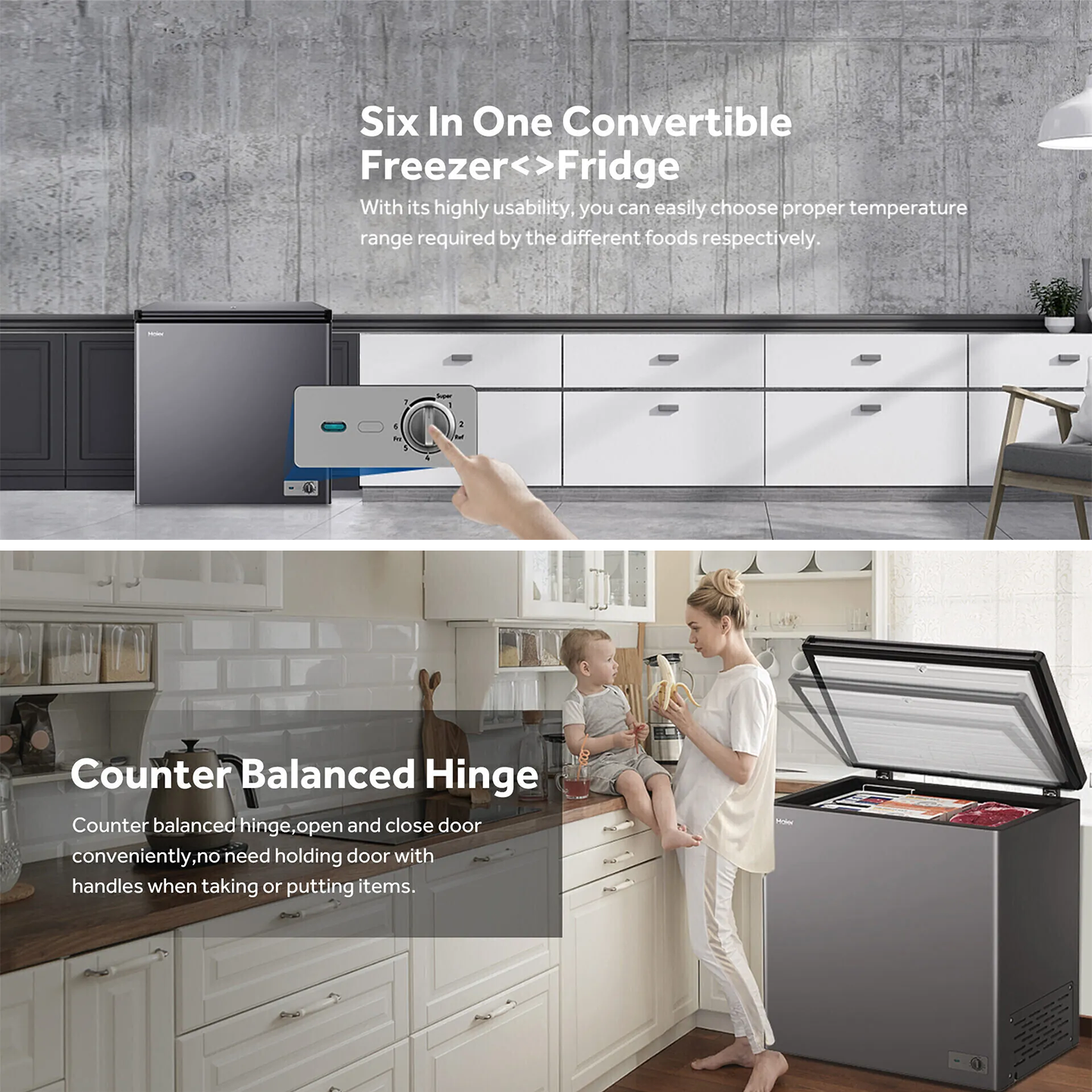 Haier 247L Chest Freezer Stainless Steel (HCF-247MSS)