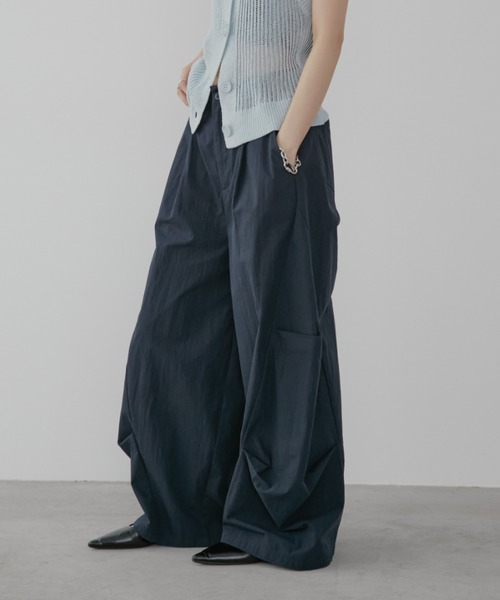 立體褶襉寬褲【JP012】