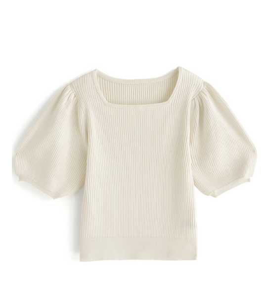 泡泡袖針織上衣 [kz257]