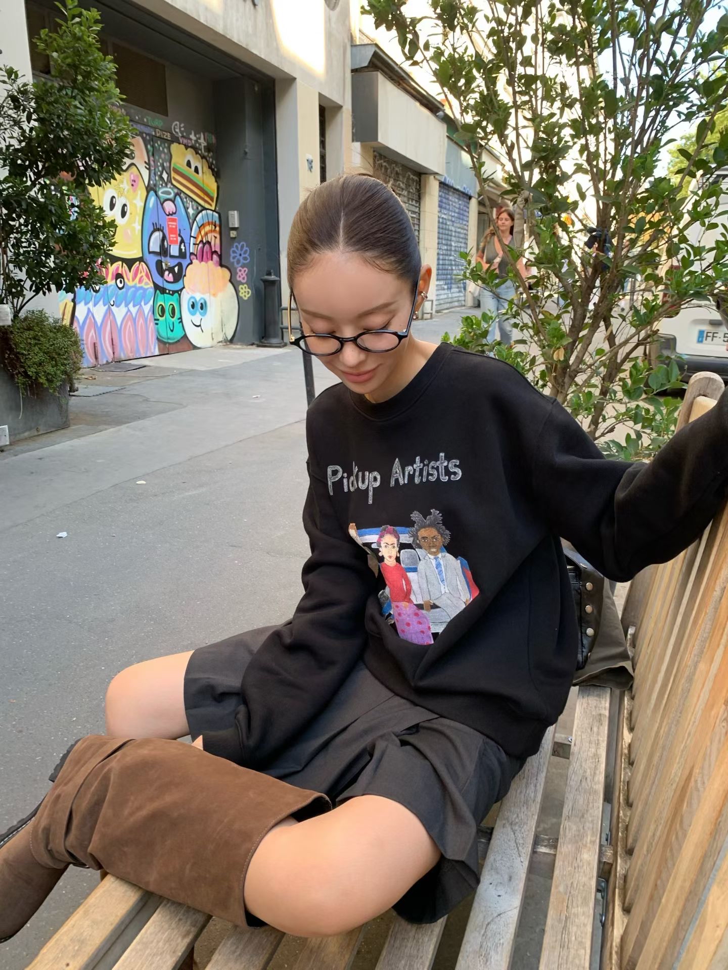Artistic print sweatshirt