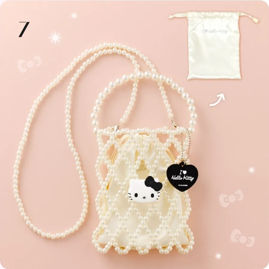 預訂 | 日本版 Hello Kitty 珍珠串珠斜背袋
