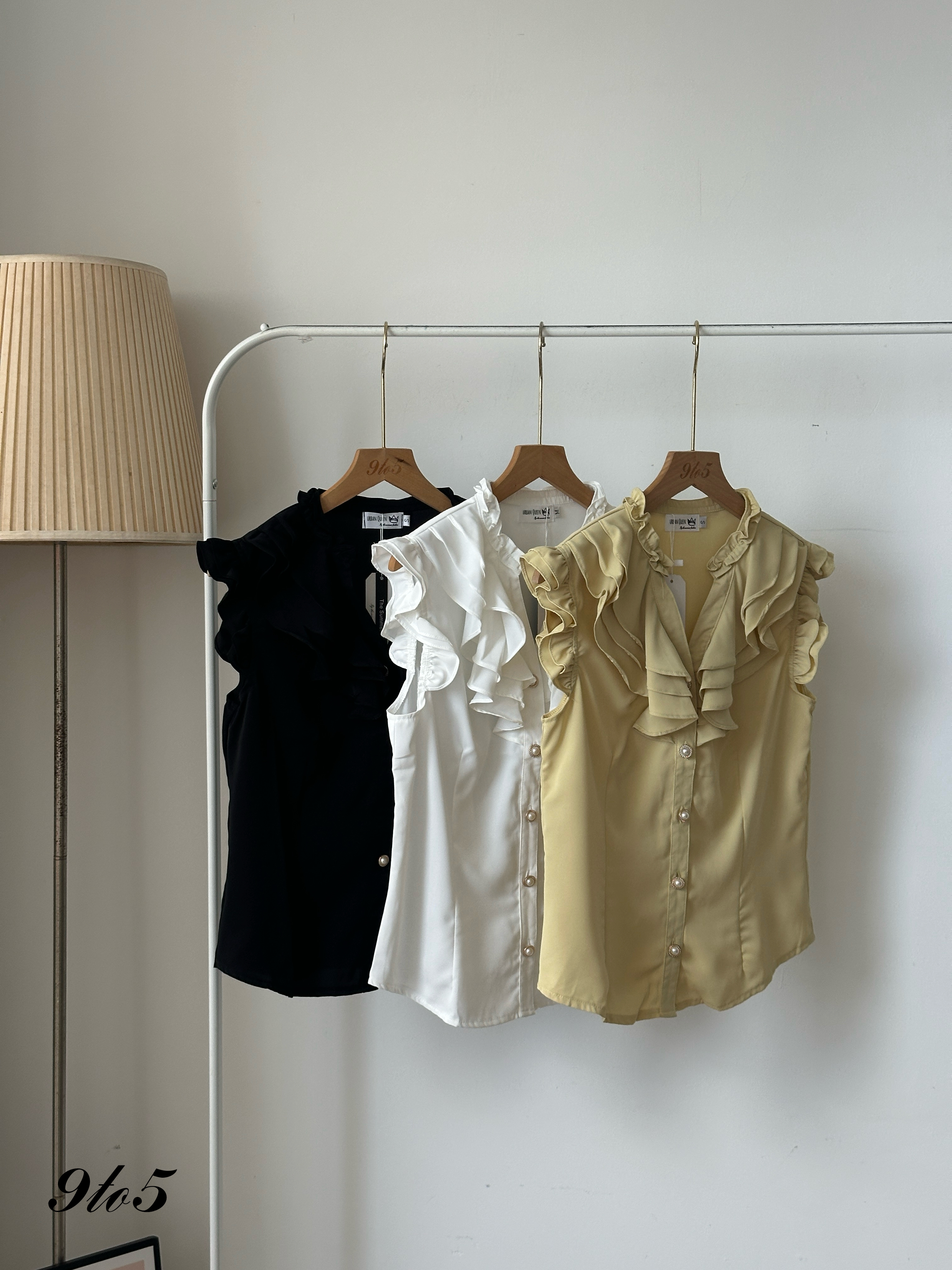 T3987 Cape Sleeve Ruffle Shirt - 3 Colors