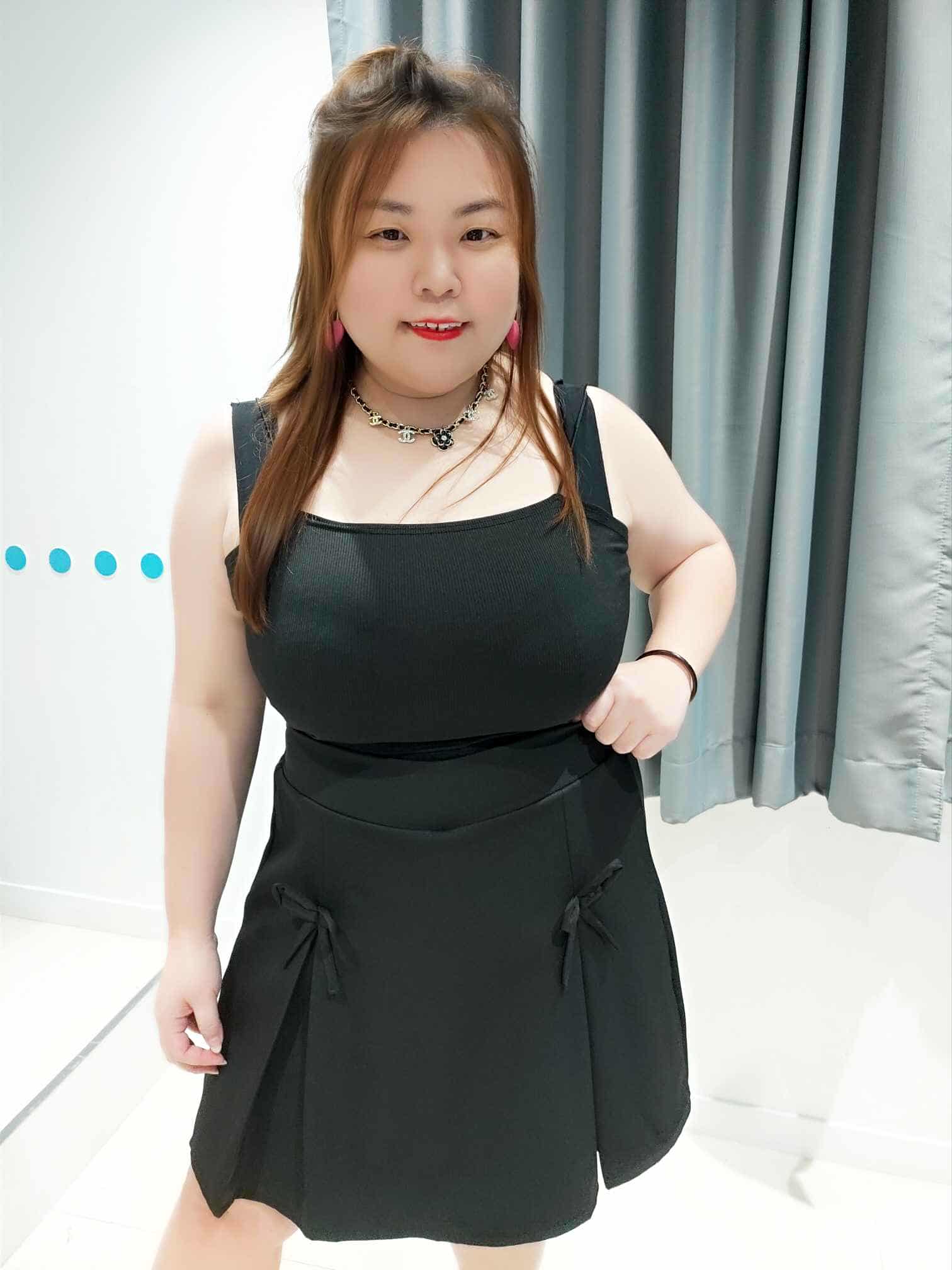 DSE03 前小蝴蝶结开叉设计裤裙