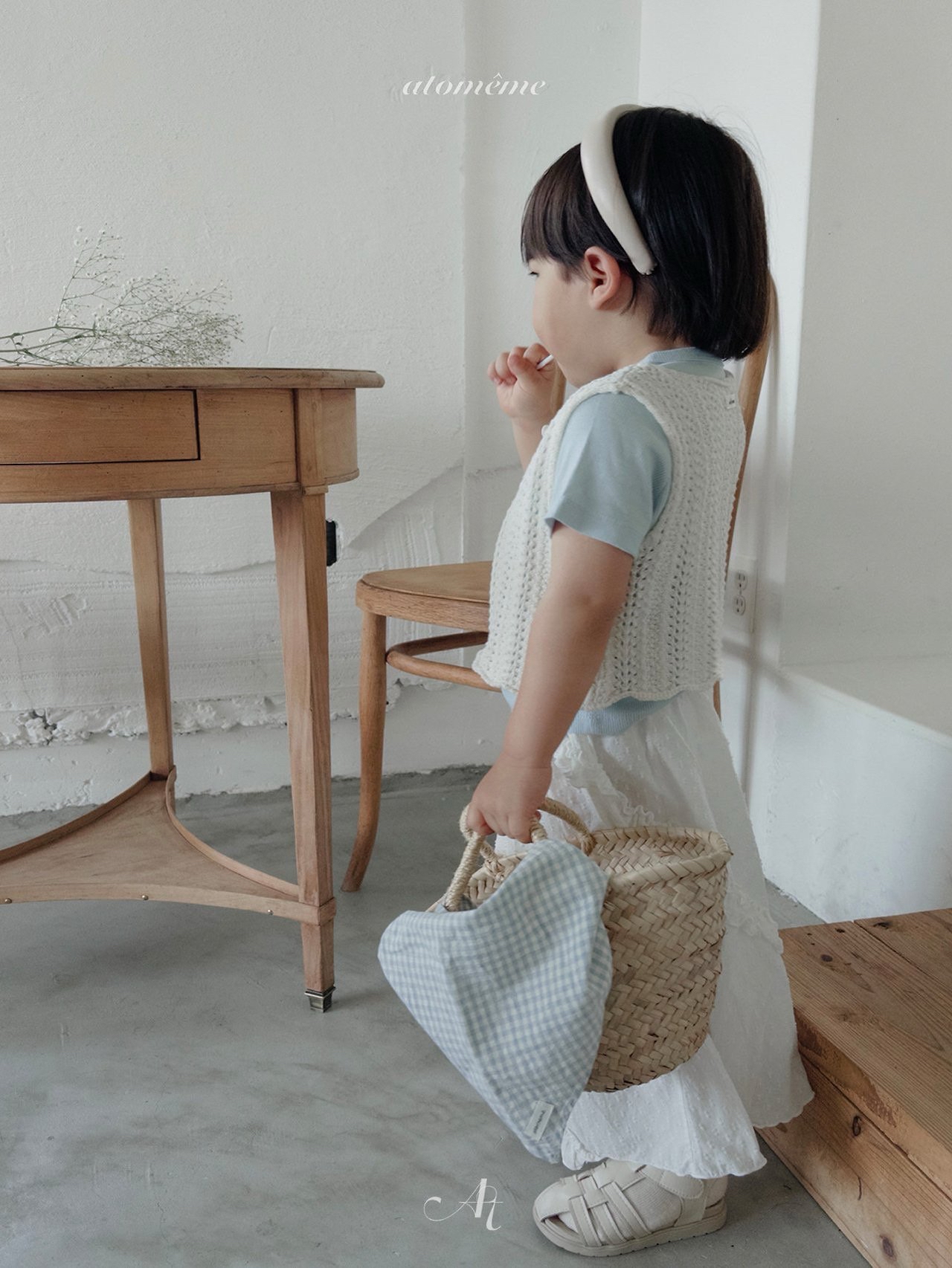 Atomeme | Coco knit vest (Green/White XL100-110)