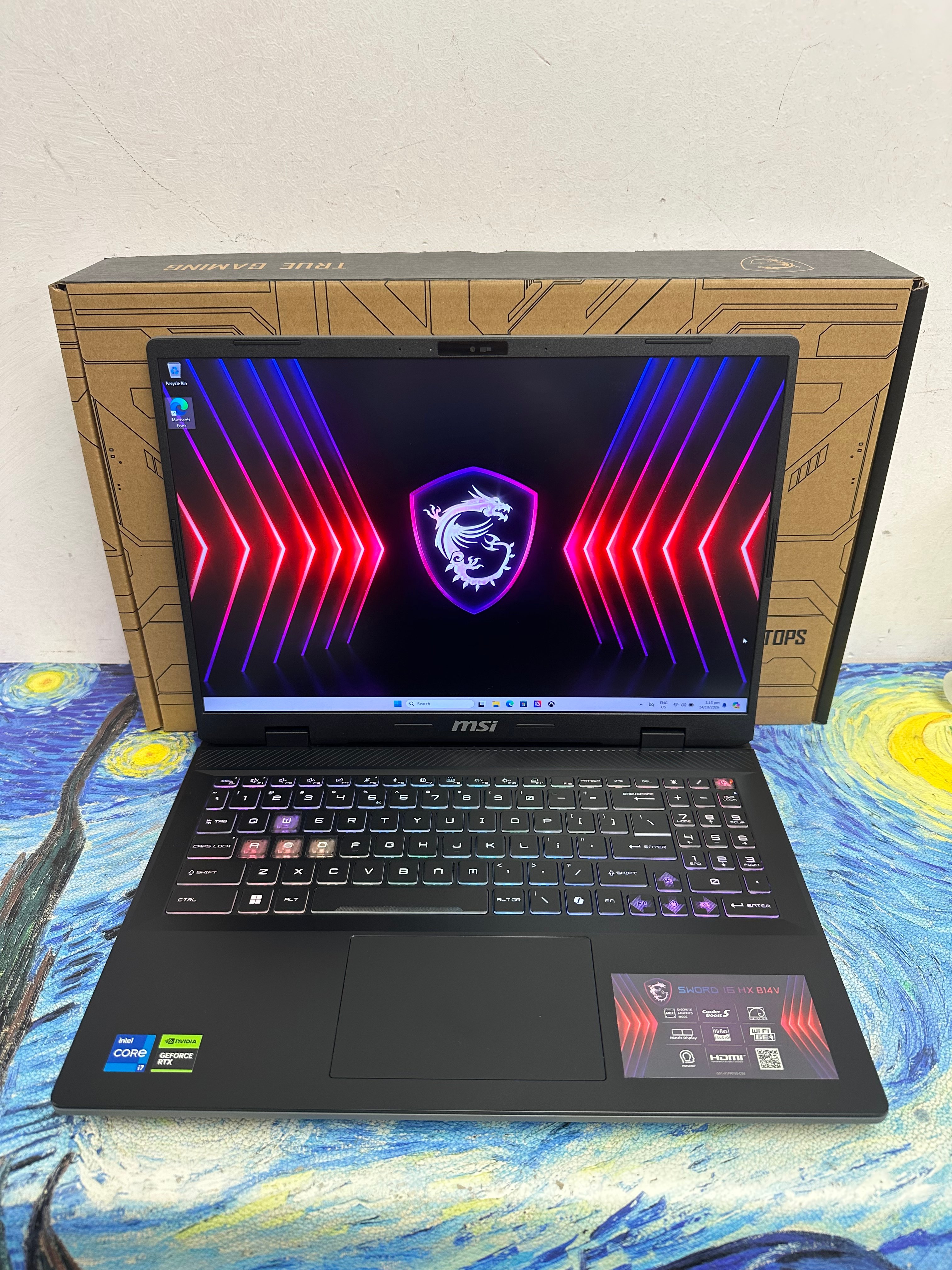 #6250全新質素 MSI Sword 16 HX B14V   i7-14650HX /16GB Ram/1TB SSD/16寸2.5K Mon/RTX 4060獨立顯示卡/240Hz 高刷/RGB 彩色Keyboard/ Gaming Laptop / Notebook / Laptop / YouTube / Win11 / Netflix / Music 