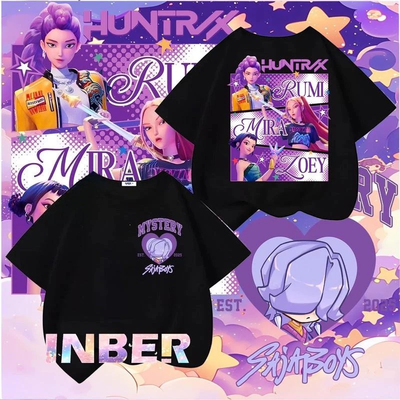 🇹🇭泰國🔥Kpop Demon Hunters 2025角色造型Tee👕｜Mira｜Rumi｜Zoey｜黑白兩色🖤🤍｜100-150碼