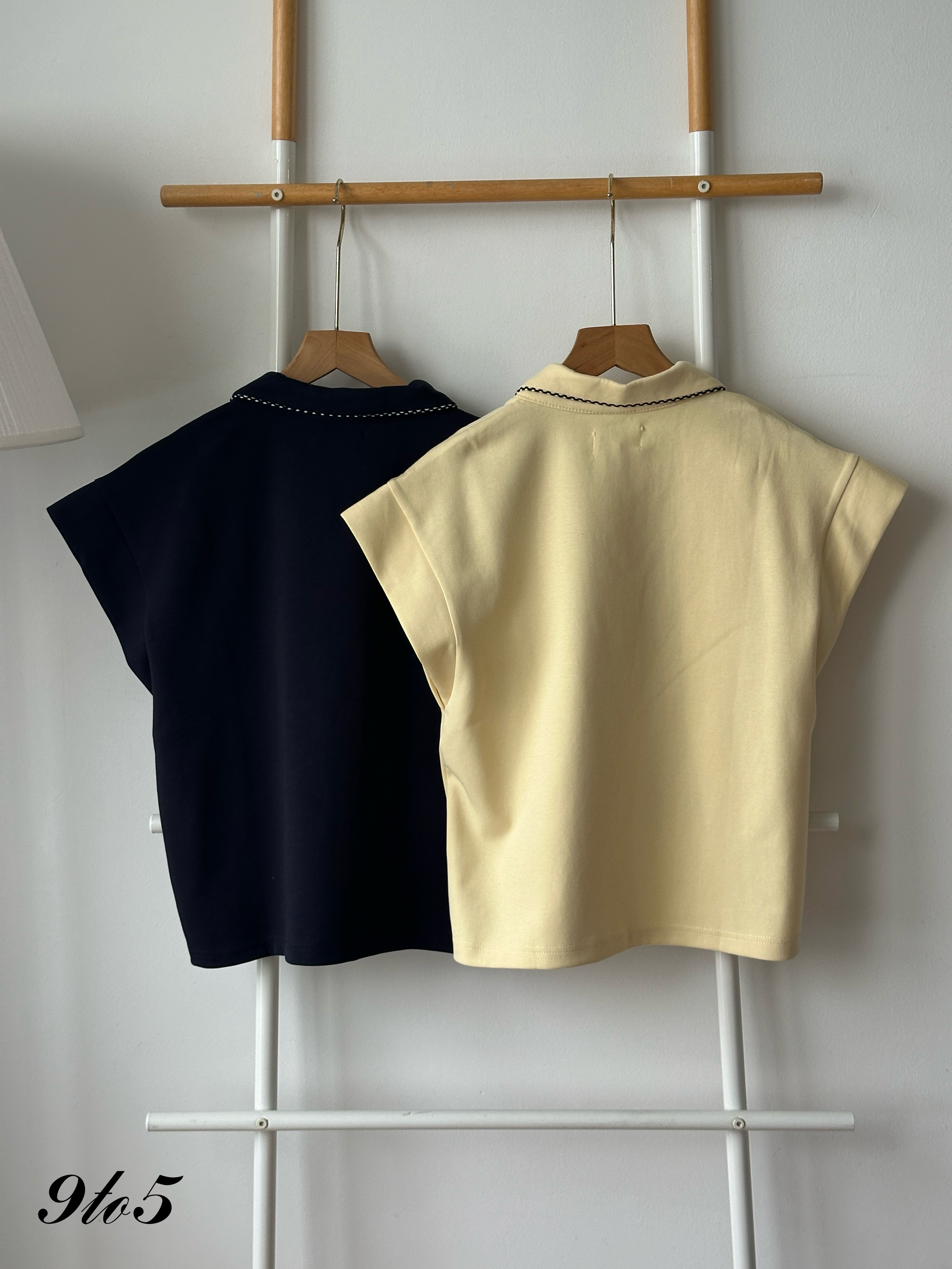 T4389 Cape Sleeve Polo Top - 3 Colors 