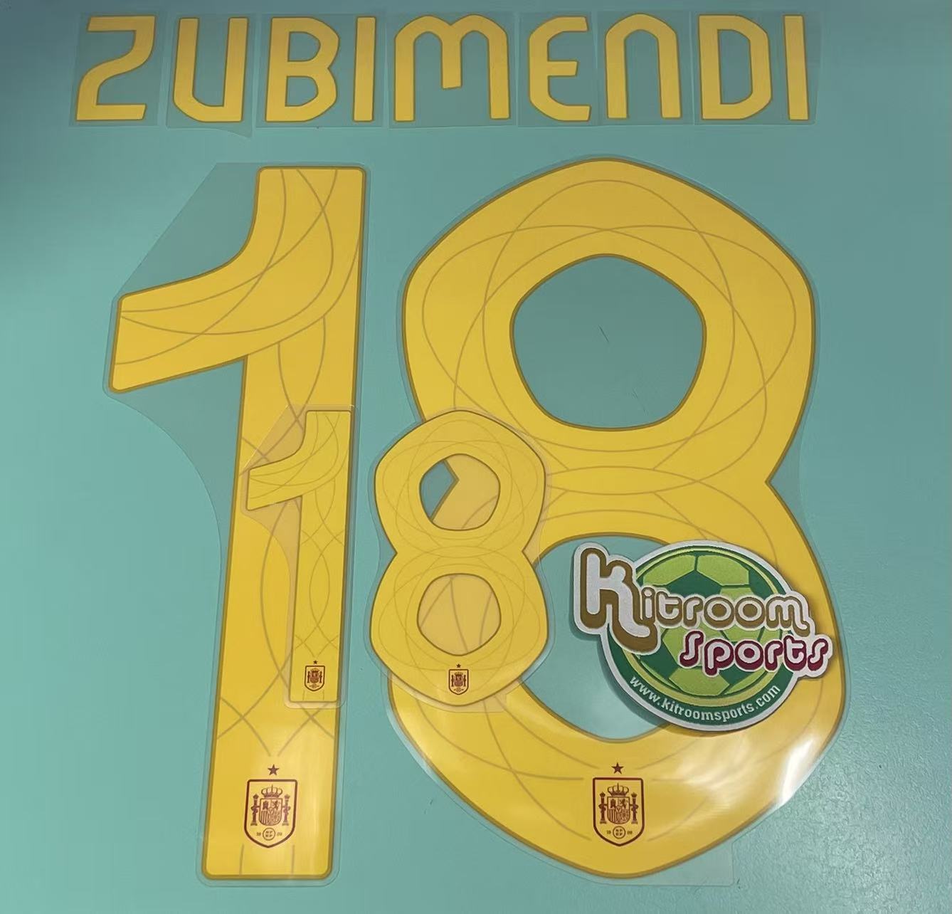2024 Spain Home Nameset #18 ZUBIMENDI