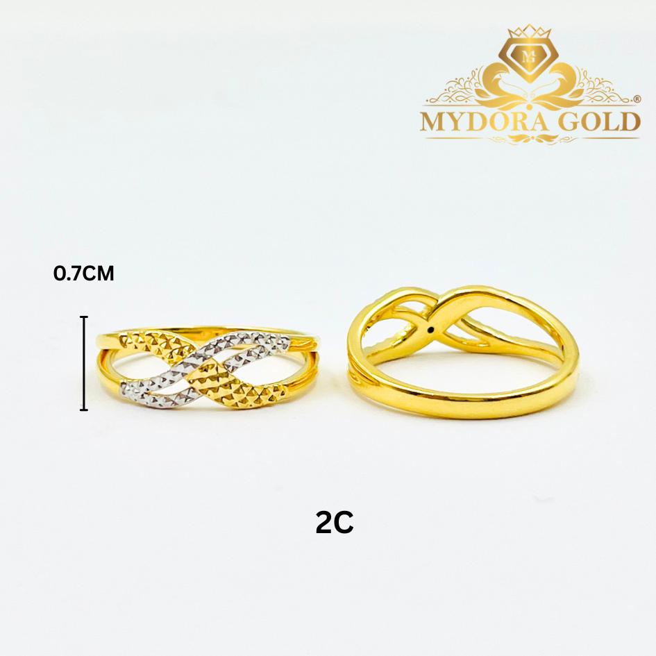 MYDORA Cincin Mask Double Cross Line (5G) l EMAS 916/22K