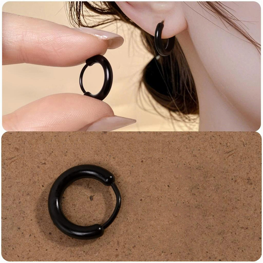 樹脂耳環 養耳洞 簡約耳環 耳骨環 防堵耳釘 耳圈 透明 2對 [平行進口] HK2727