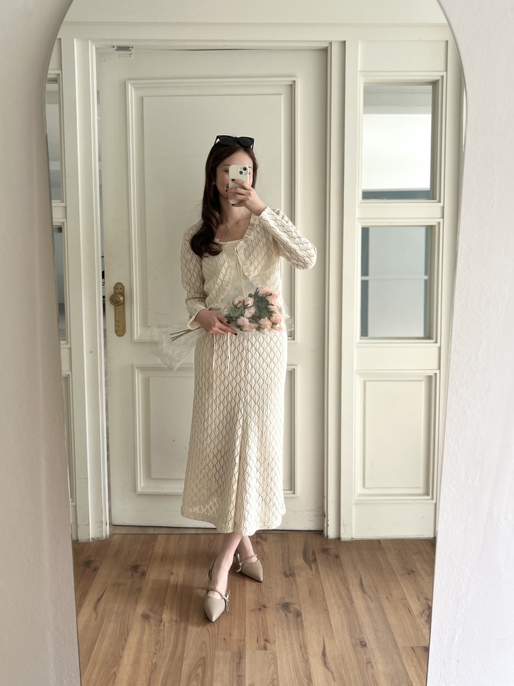 The Lacie Cardigan Set (Ivory)