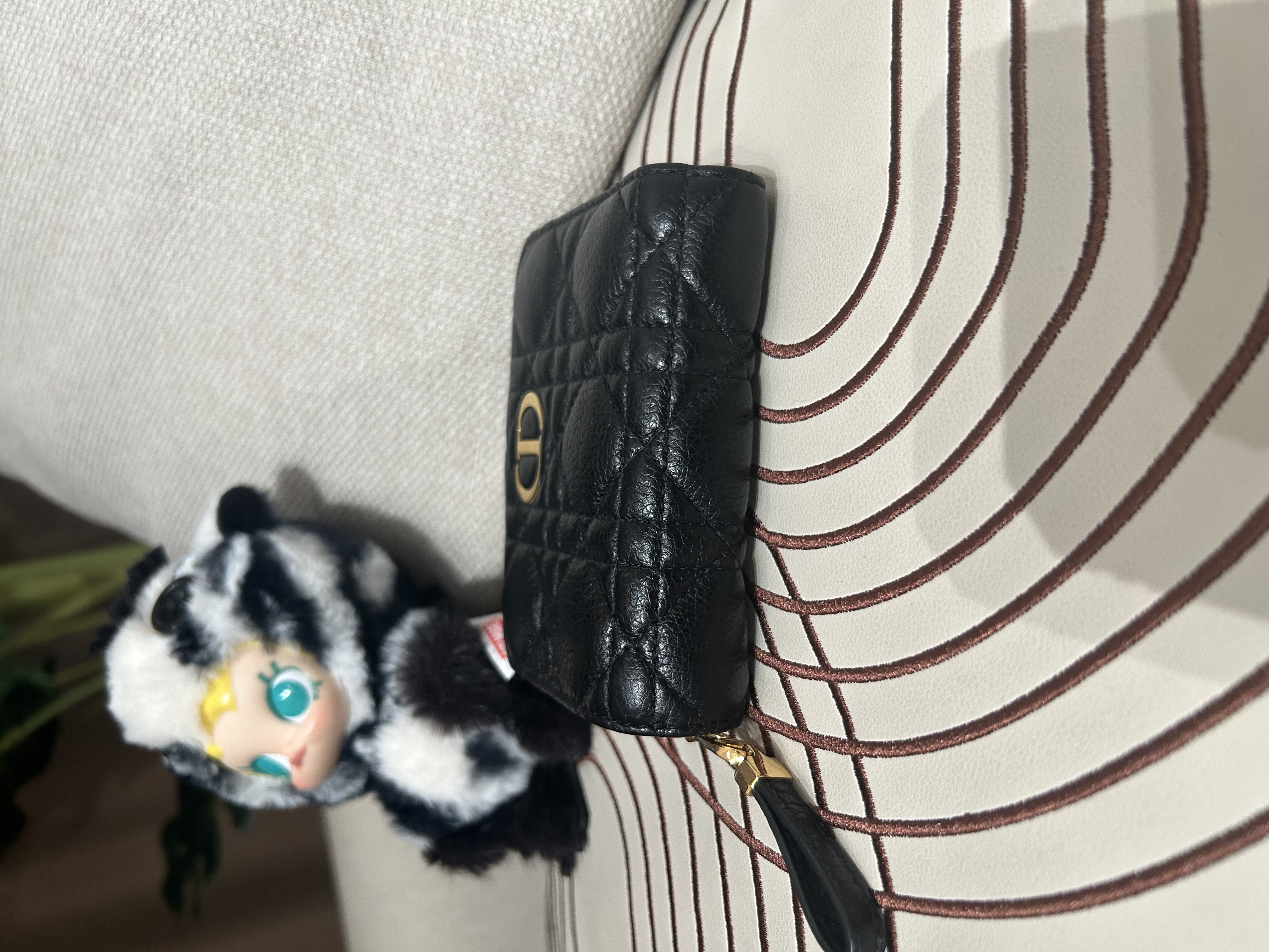 Dior caro Zip Wallet calfskin 100%Authentic,98%new 