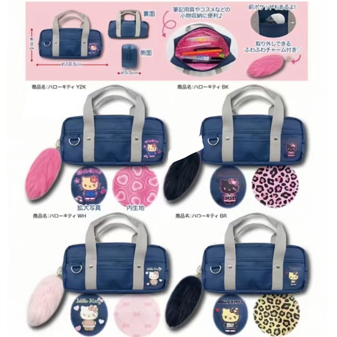 日本直送 Hello Kitty 牛仔布書包造型多功能收納包