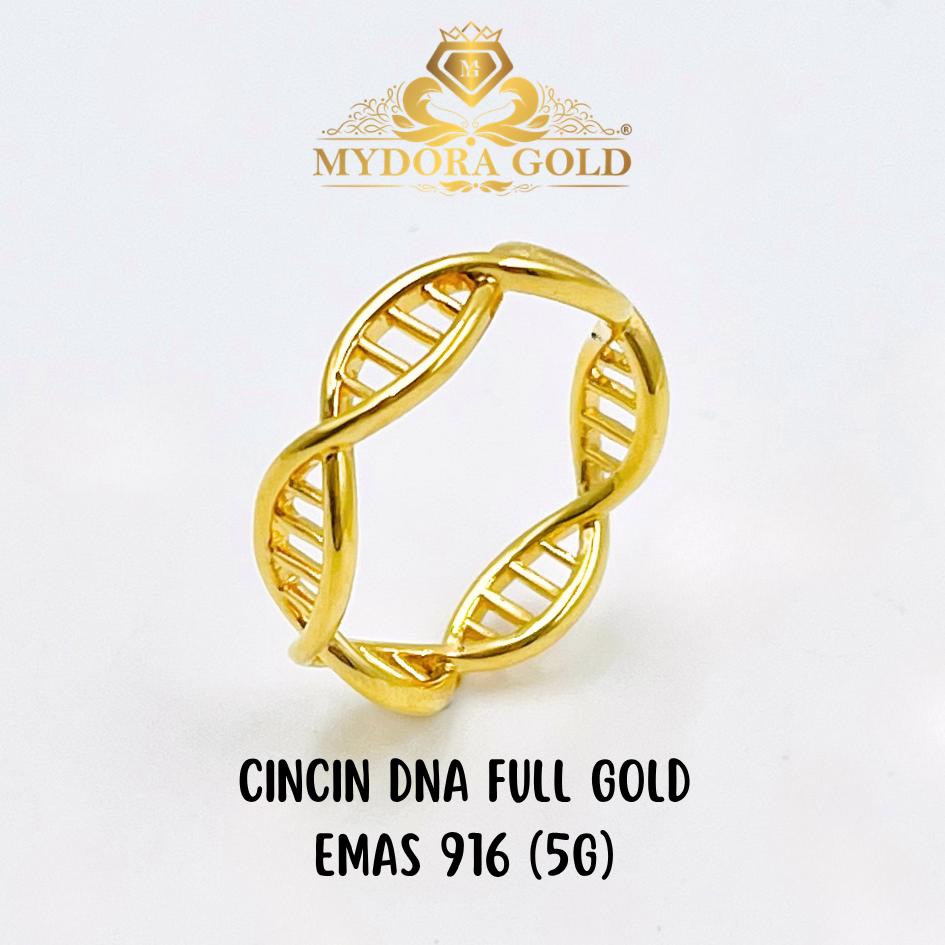 MYDORA Cincin DNA Full Gold 5G | Emas 916/22k