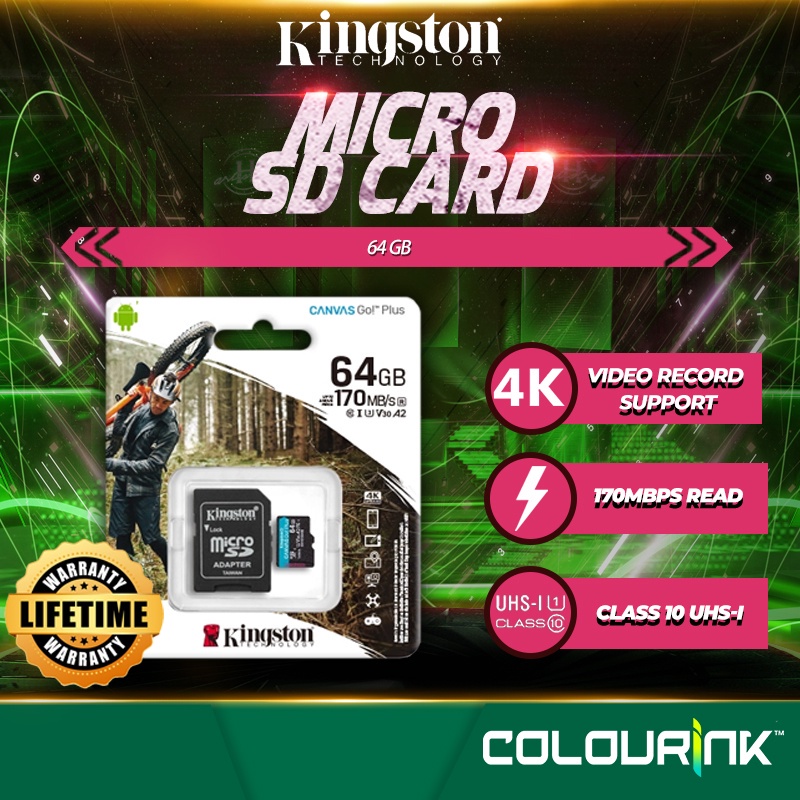 Kingston Canvas Go Plus SDCG3 micro sd memory card 170MB/s Class 10 4K Video Camera IP Camera 64GB 128GB 256GB 512GB