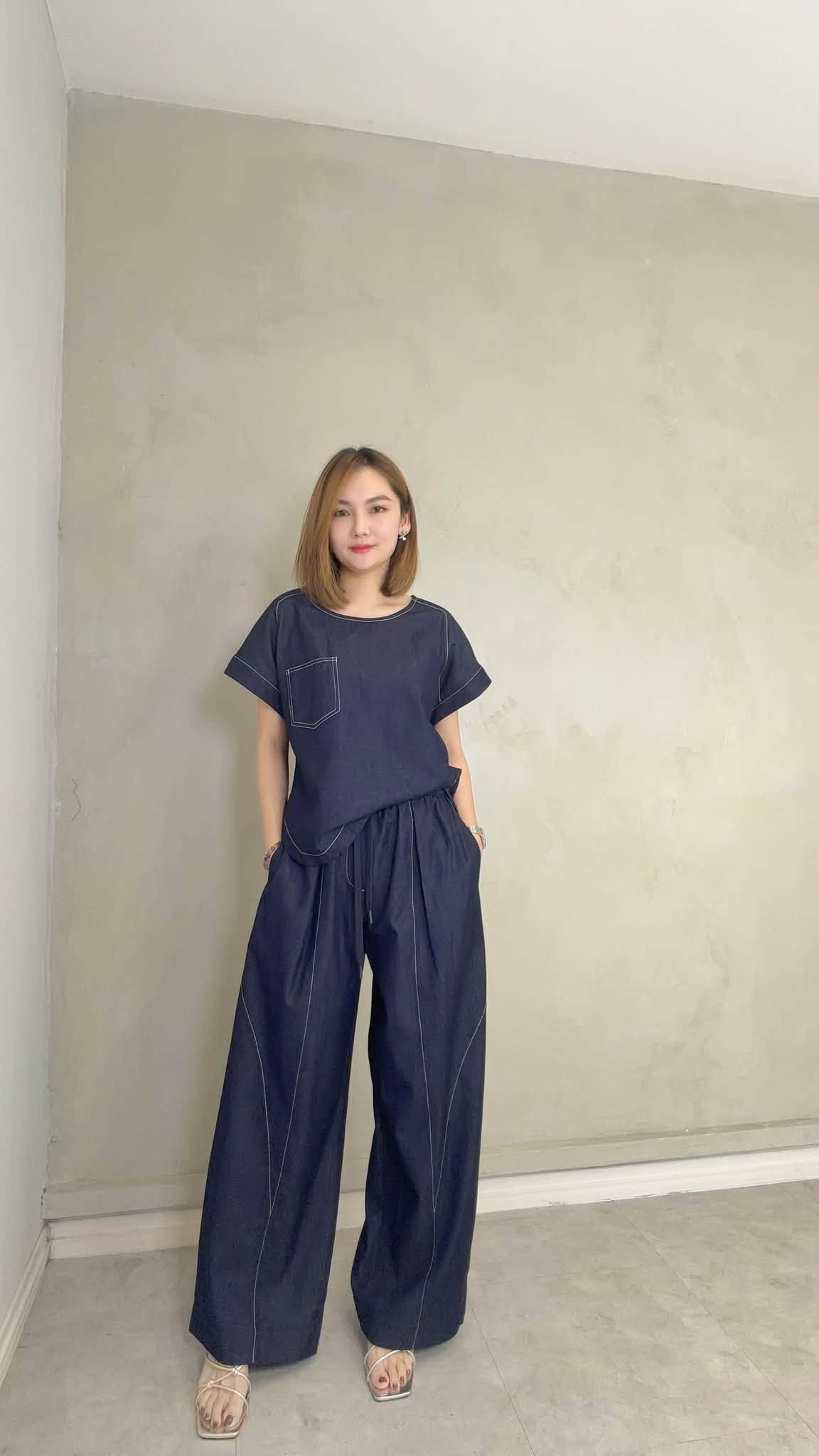 VIL-LP886020 COTTON DENIM STRAIGHT LEG PANT