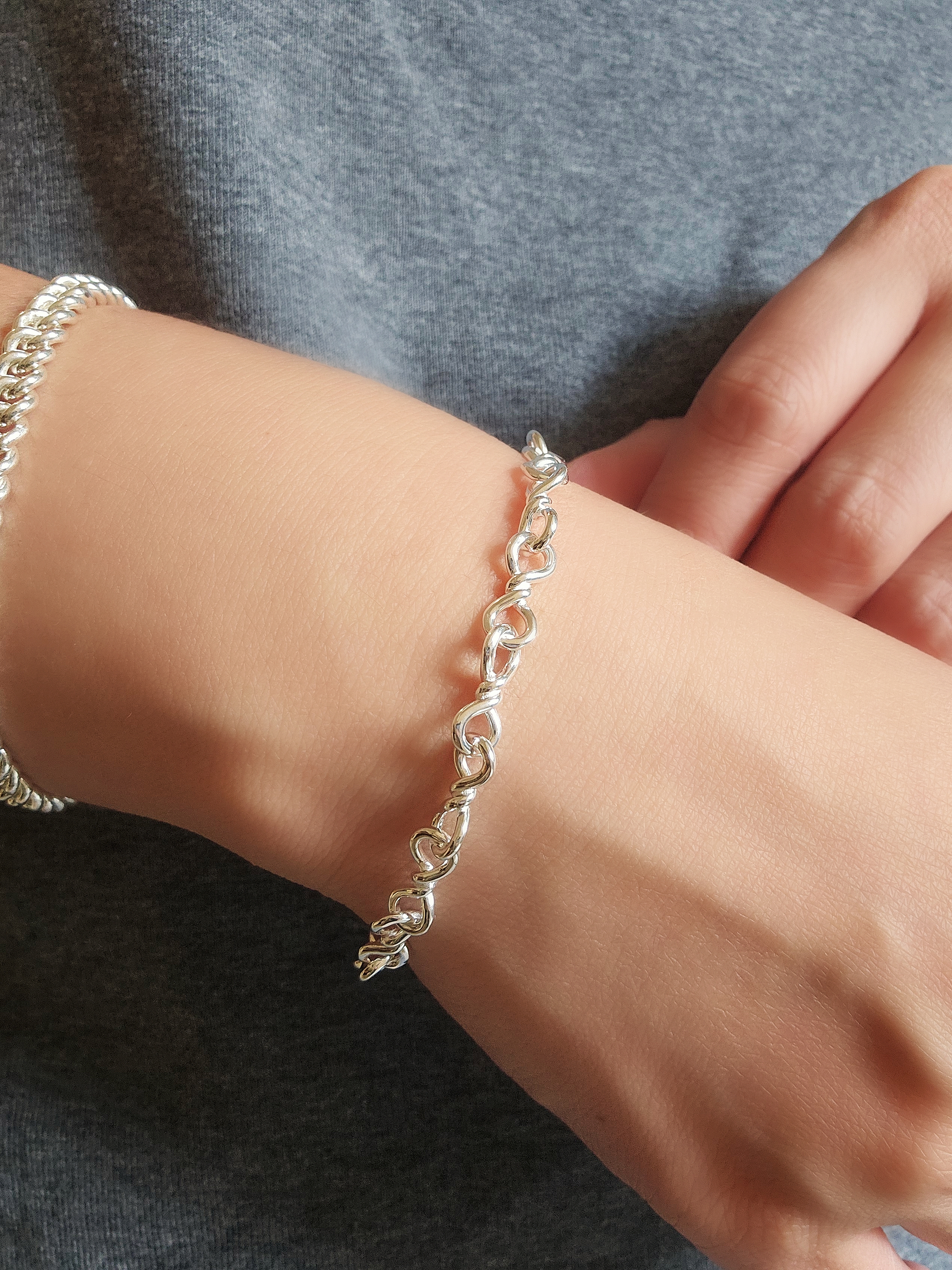 S925 - EB0132 Twisted Link Bracelet