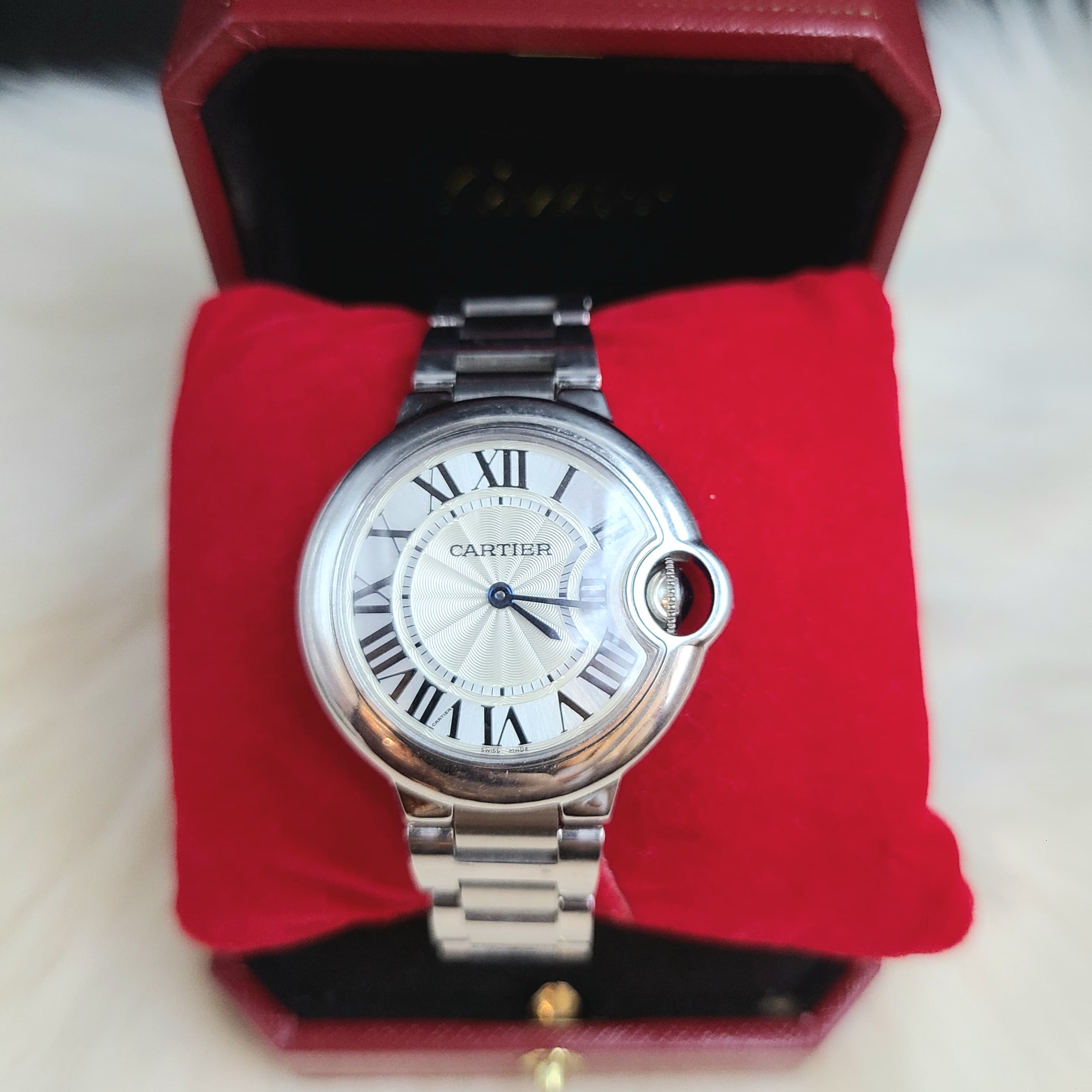 Cartier 藍氣球精鋼石英錶