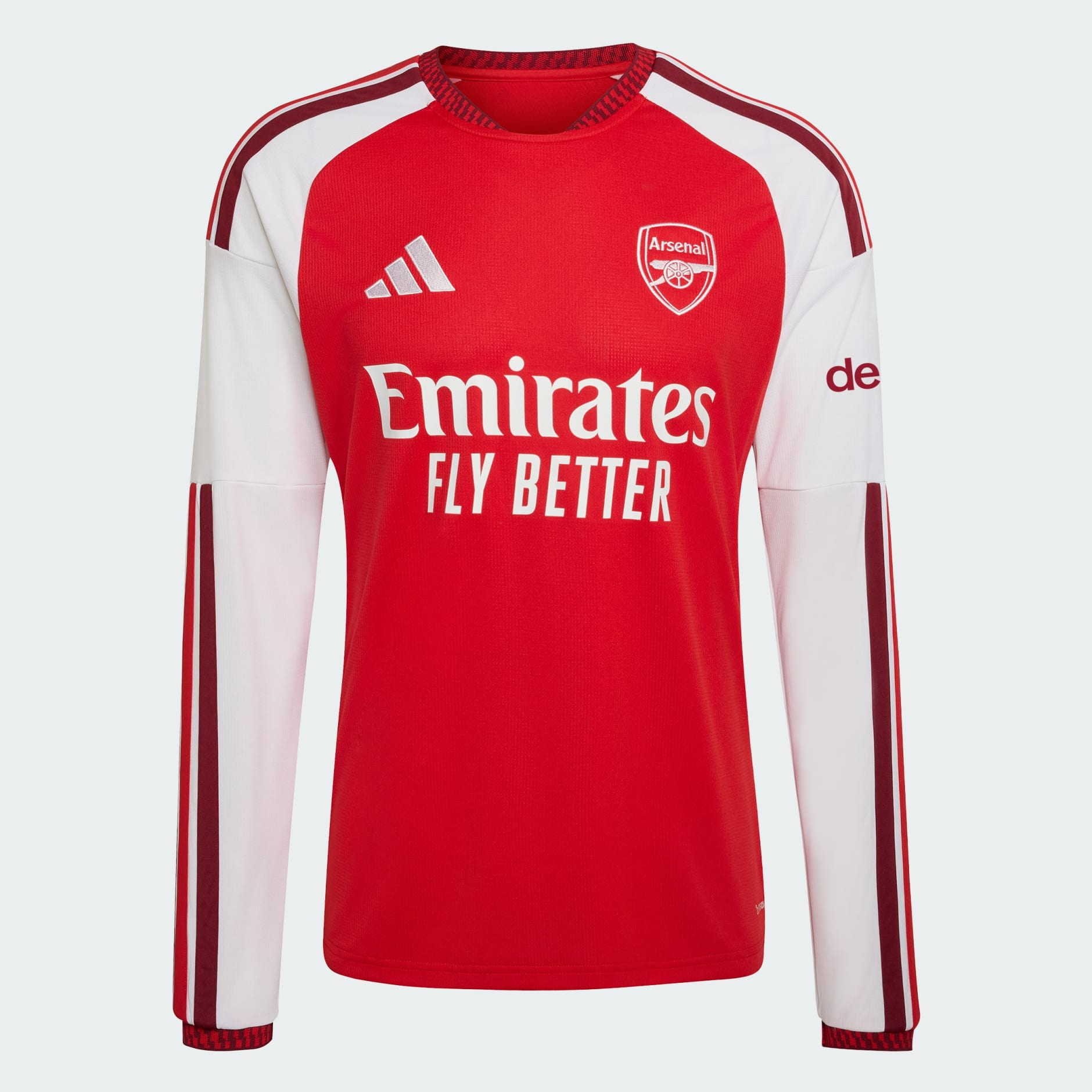 🔴⚪融合酋長球場建築美學 Adidas Arsenal 阿仙奴 2026-27 主場長袖球迷版球衣 (可加印字章) JI9536