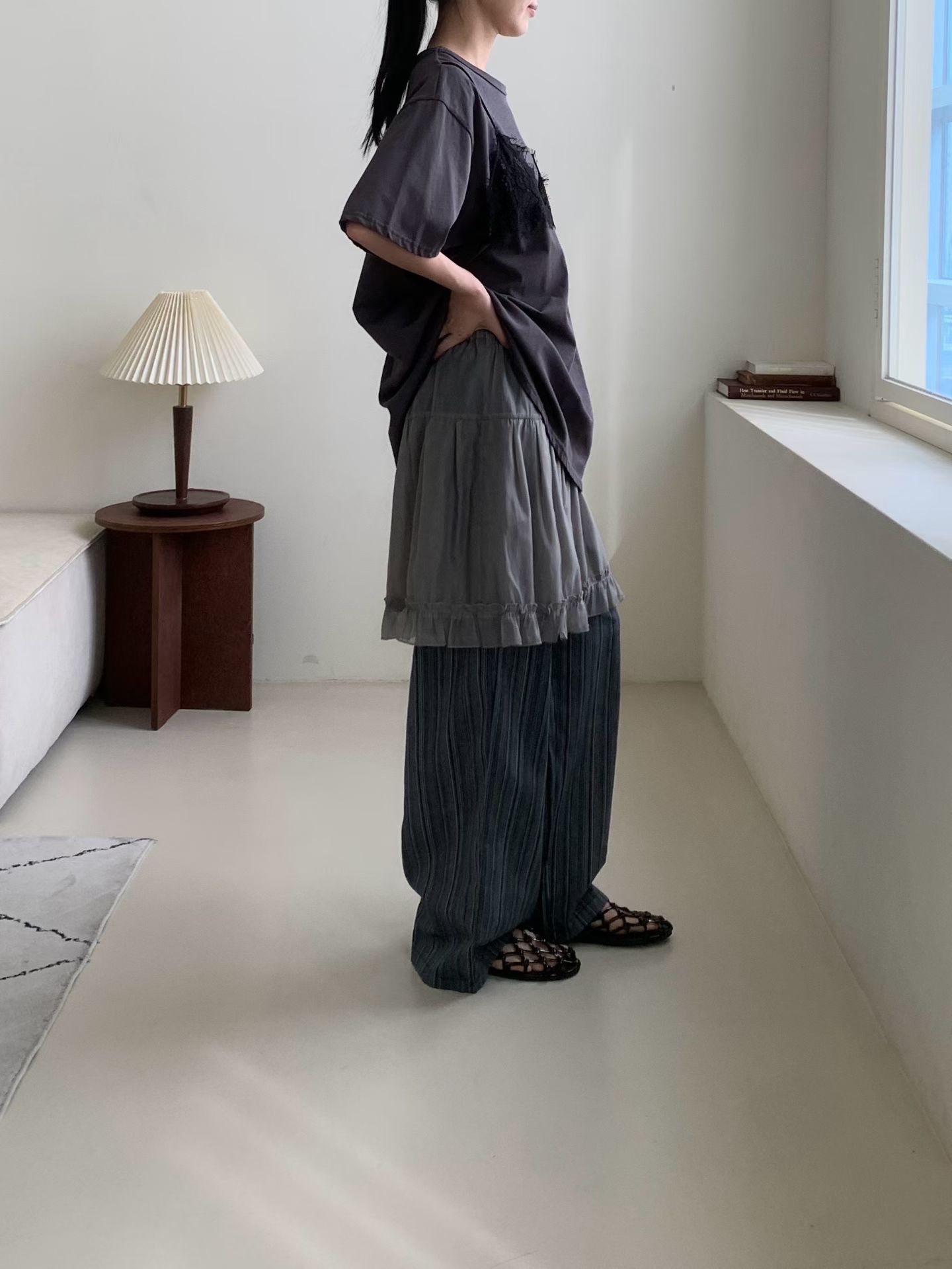 221323 透紗短裙