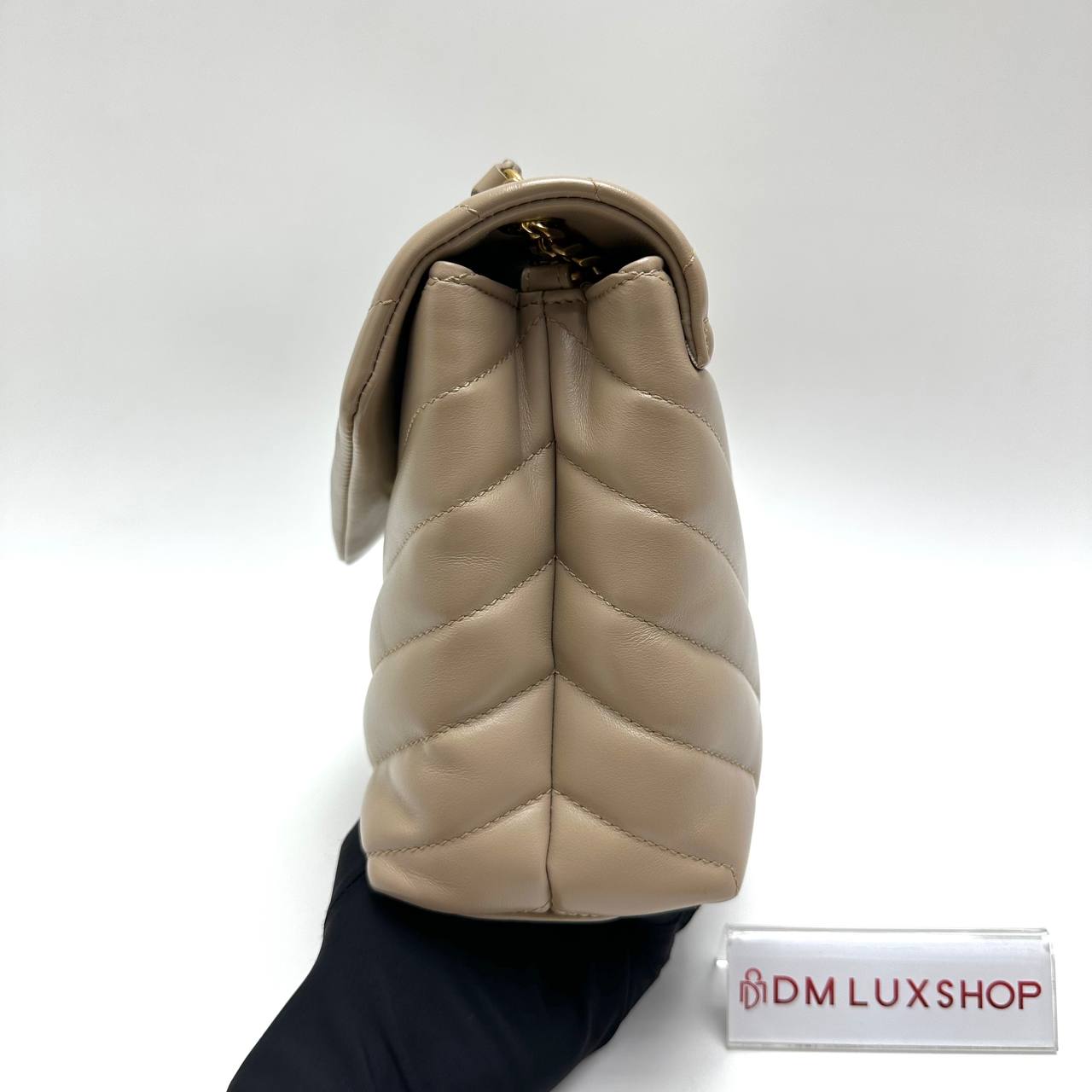 YSL Beige Loulou Shoulder Bag GHW