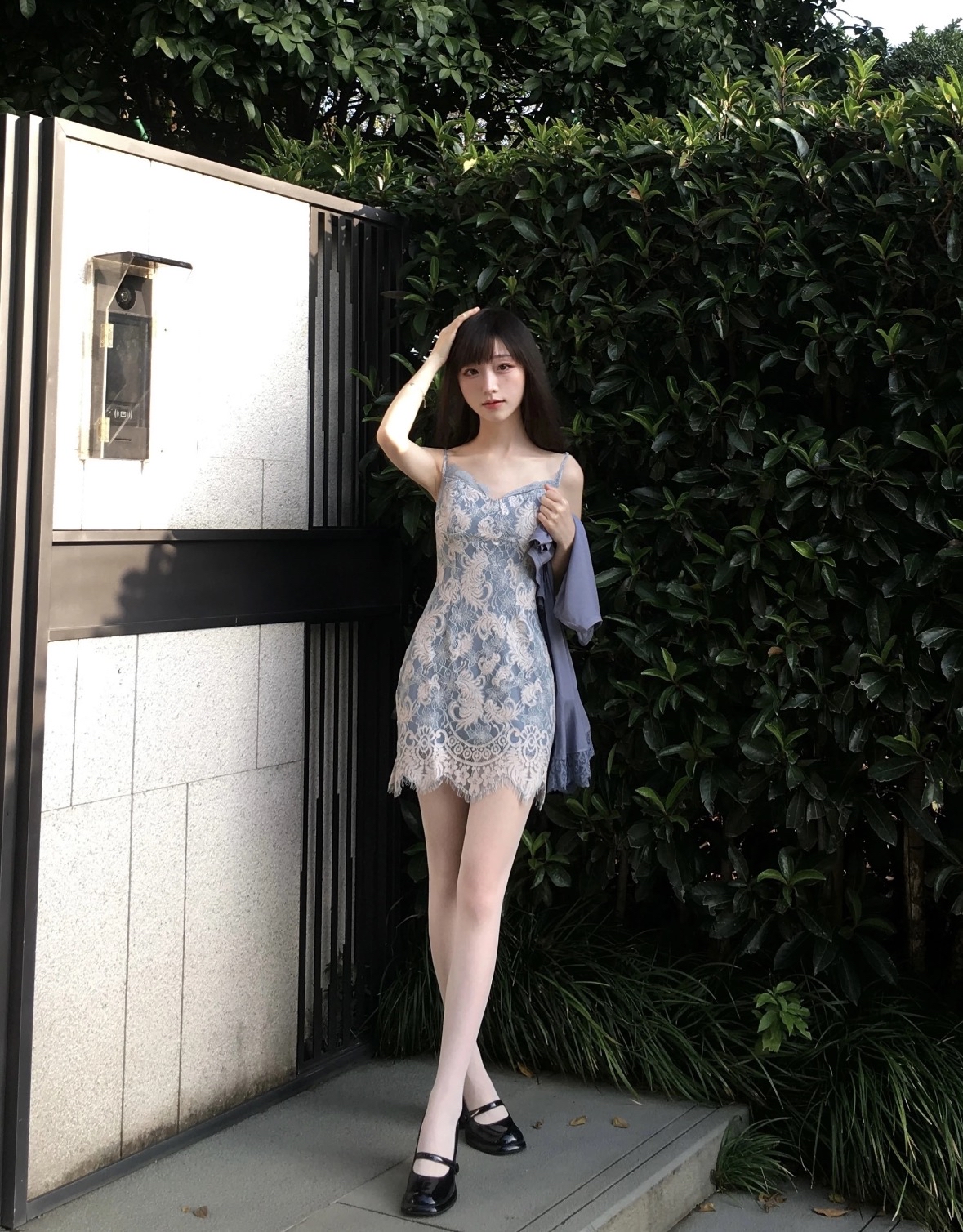 ST443蕾丝外套两件套