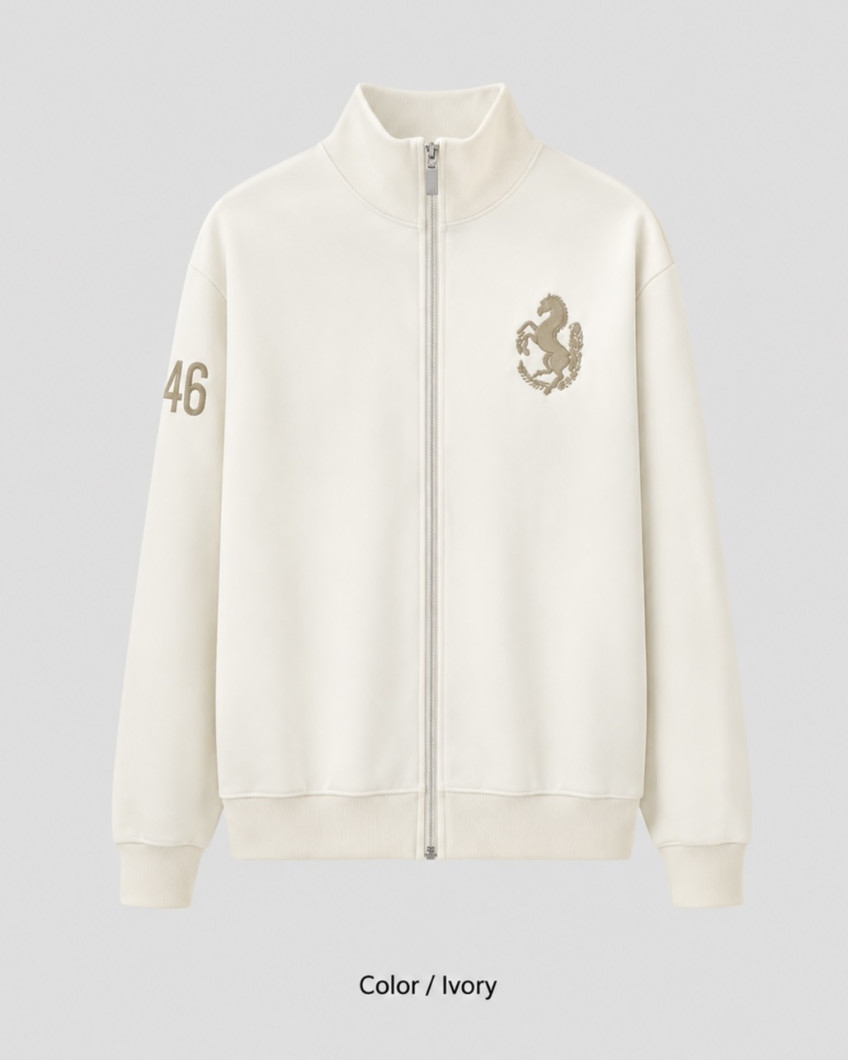 Graphic High-Neck Zip-Up