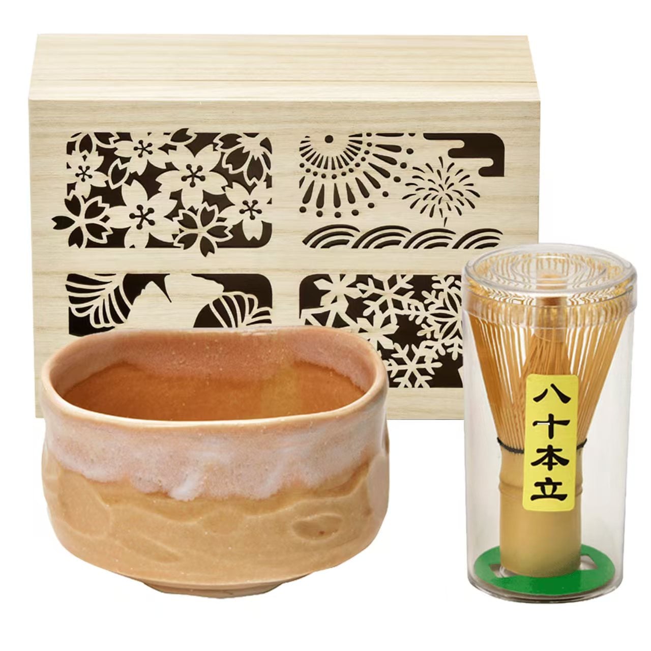 日本製 四季庵 美濃燒抹茶碗套裝 (典雅木盒包裝)