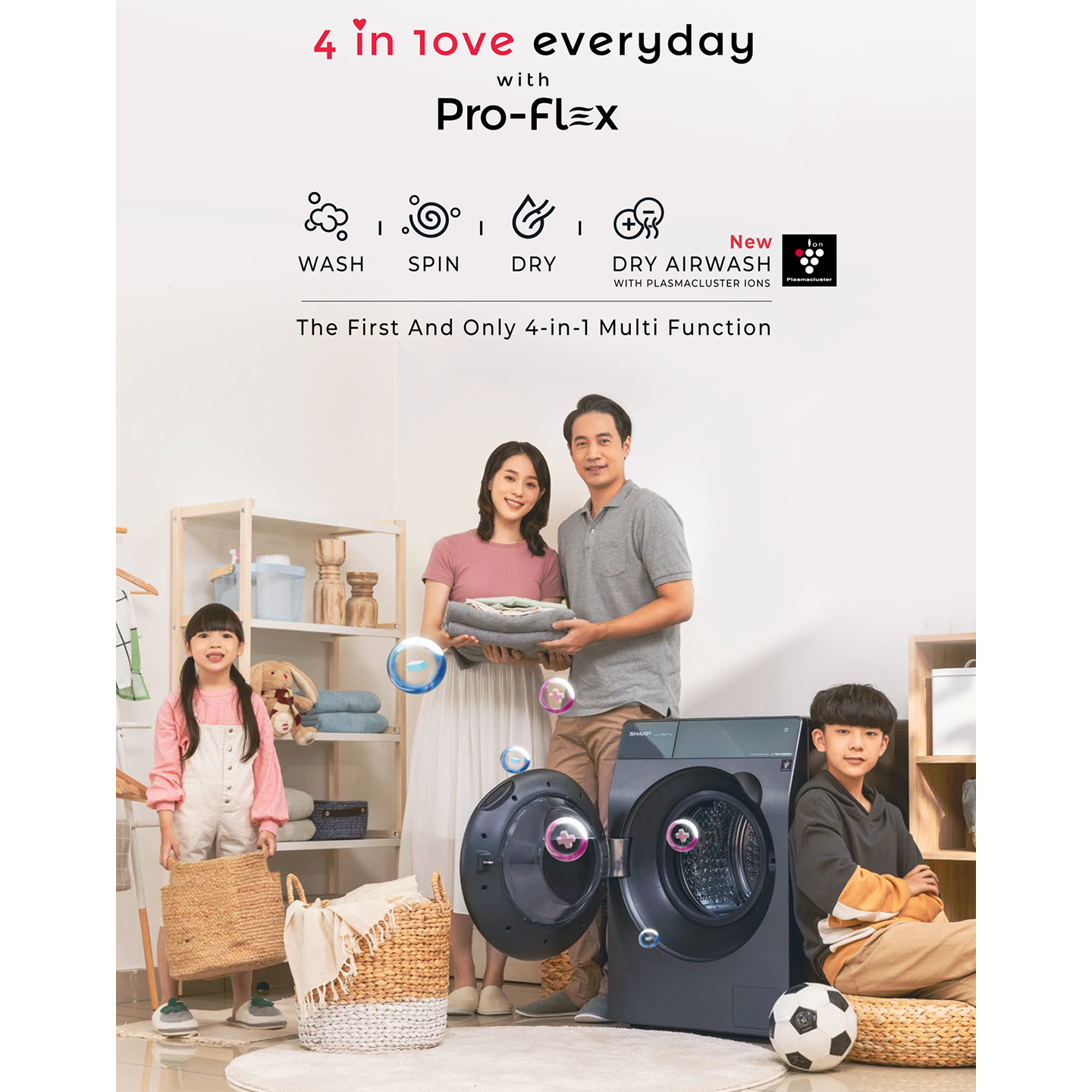 Sharp 8.5kg J-Tech Inverter Front Load Washer (ESFK852EMW)