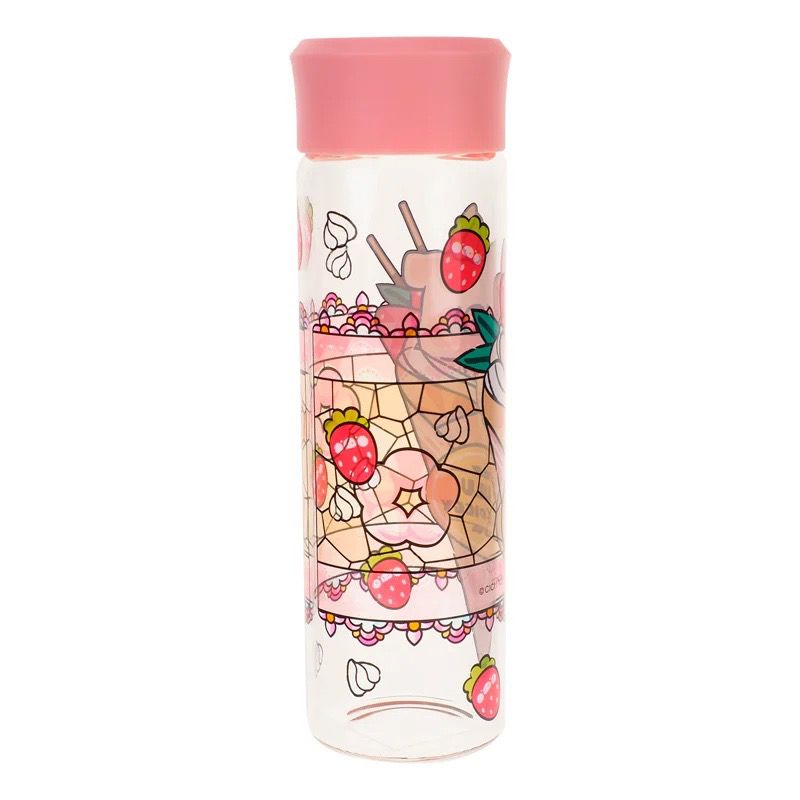 LuLu the Piggy 400ml 彩繪風玻璃水樽連布套（LU-7935-2）