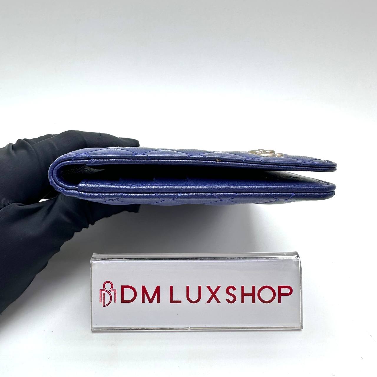 Chanel Blue Camellia Passport Holder SHW (Serial 15, Y: 2012)