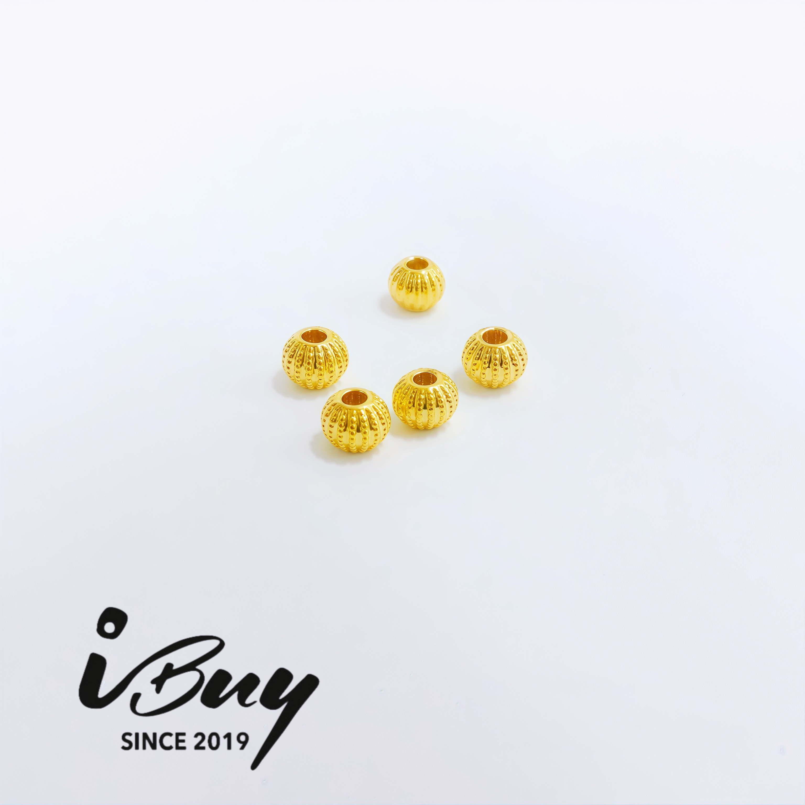 999 GOLD 2.5MM LANTERN BEAD (5PCS) 999 金 2.5MM灯笼珠串咀(5PCS)