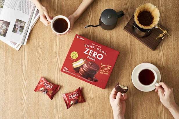 樂天- 韓國 Lotte樂天 NEW ZERO 無糖零巧克力派 110kcal 336g - 每 袋12塊低熱量零食,無罪惡感甜點 (12個入)(平行進口)
