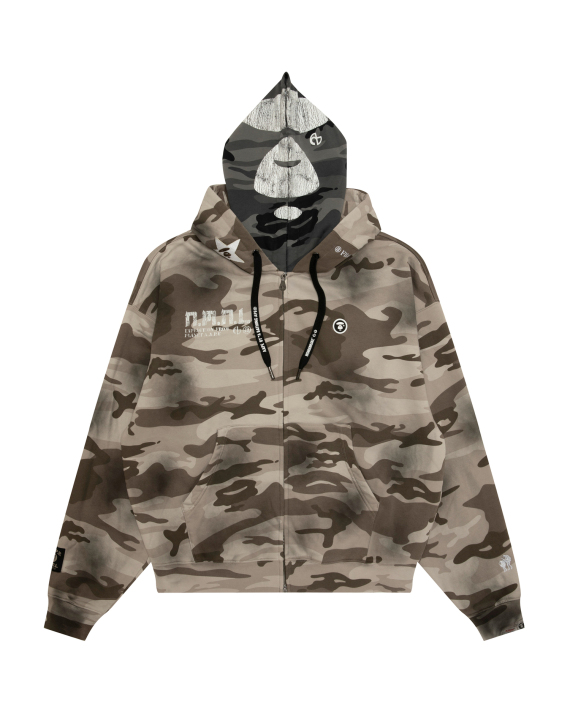 AAPE X NOMANUAL Moonface Hooded Zip-up Sweater (M9894XAR)