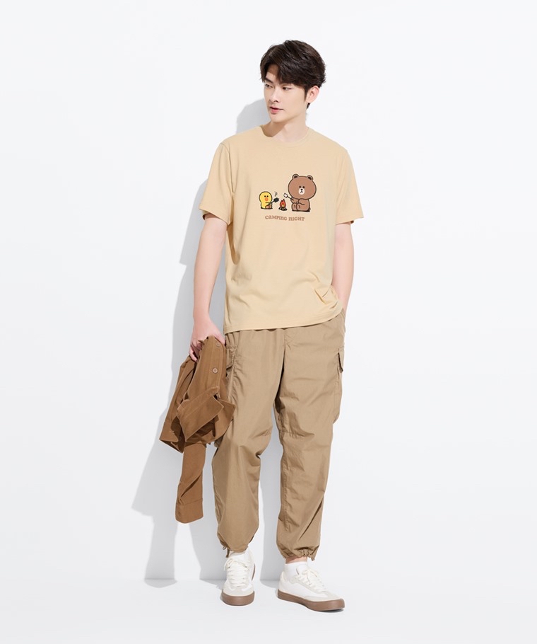 💚預訂 台灣直送💚Line Friend露營印花成人男裝親子款純棉短袖T恤