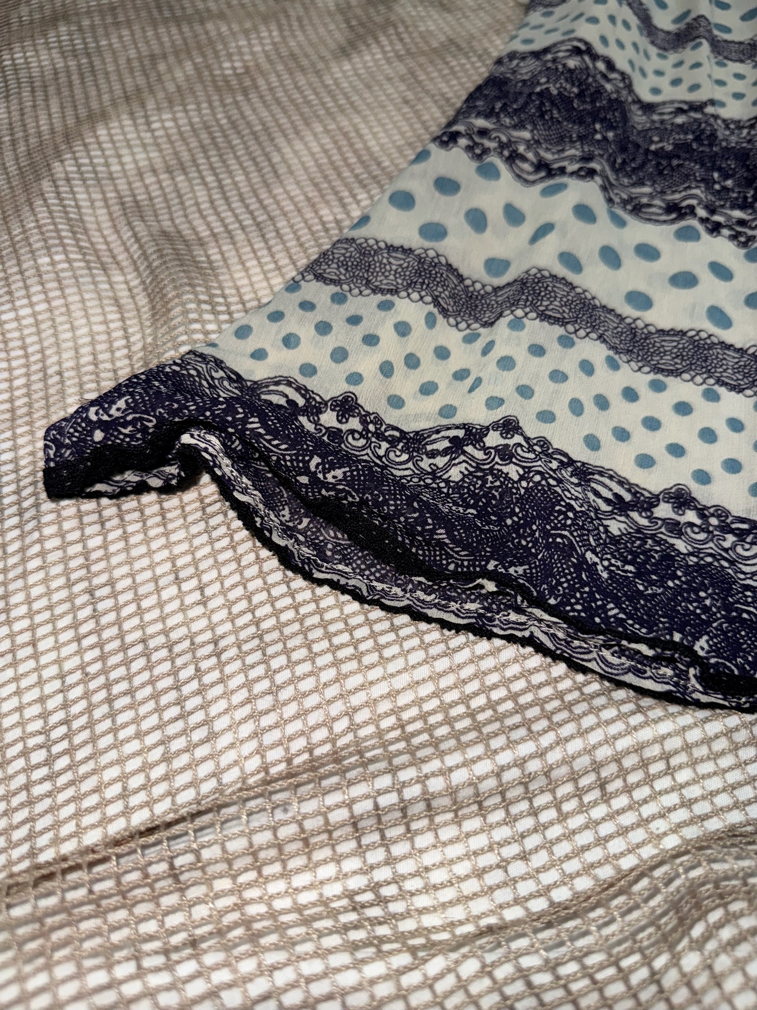 Woodland Bohemian Blue Polka Dot Flared Sleeve Top