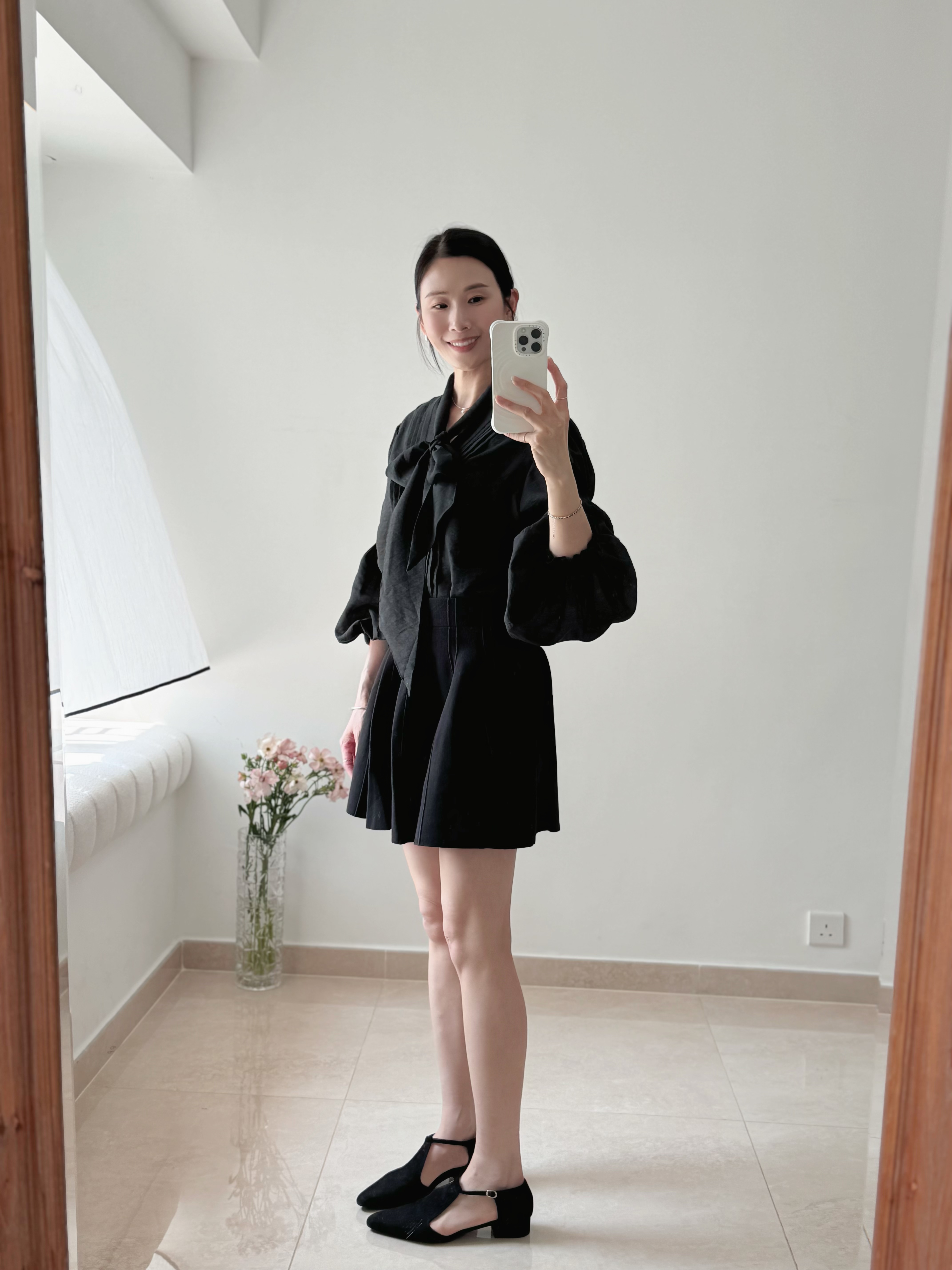 AMORA elegant tie blouse