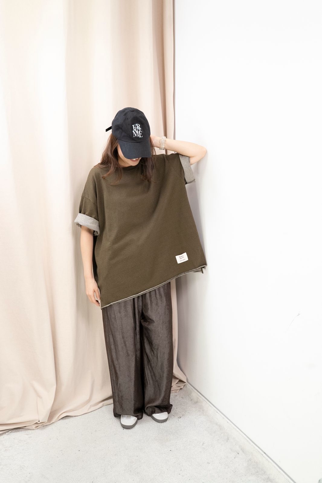 Oversize 牛仔Top（卡其綠色）