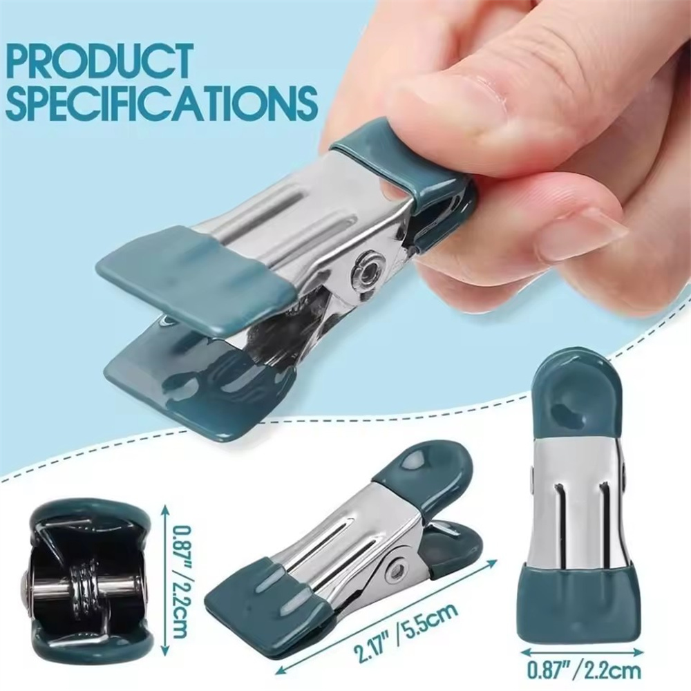 20x 不鏽鋼雙色曬衣夾 雙頭浸膠【不帶扣】 粉/藍/綠/黑/紅5色各4個混裝 UB0259