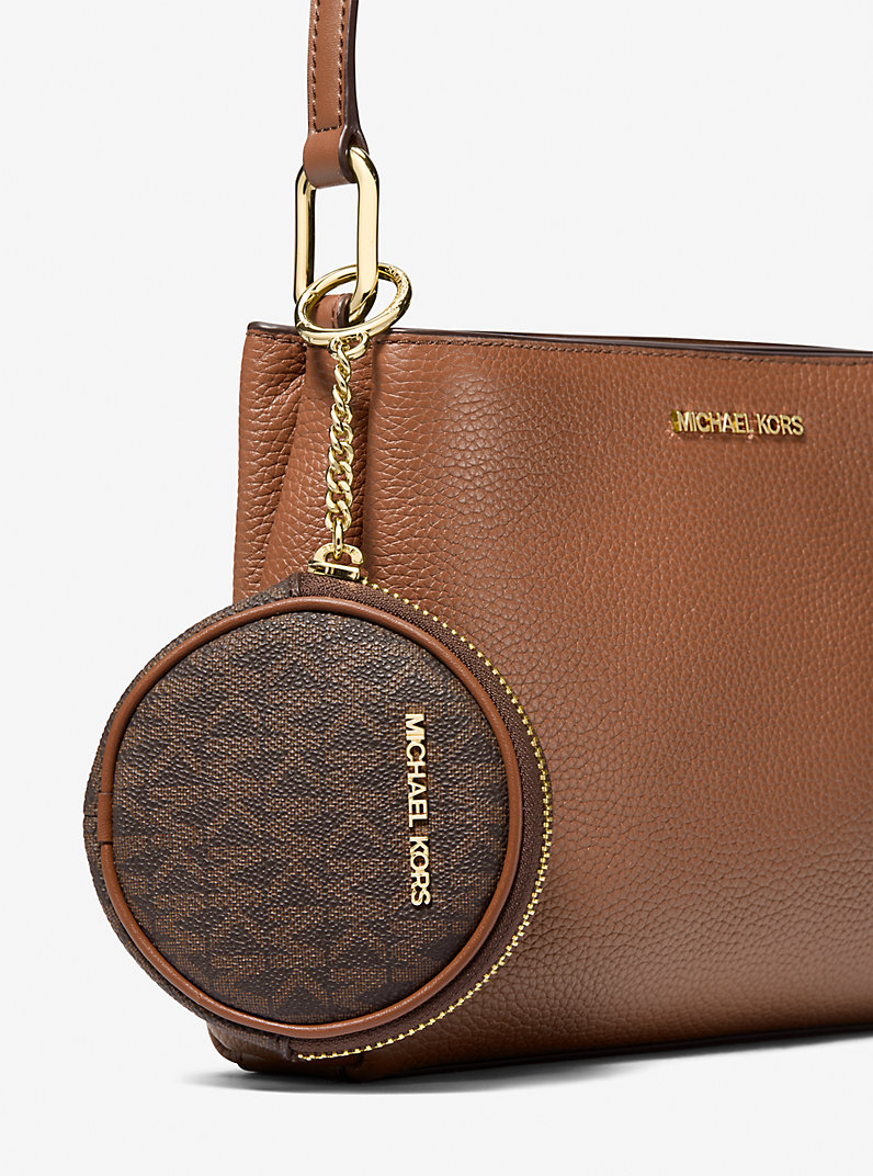 Michael Kors Trisha Pebbled Leather Crossbody Bag With Pouch Gift Set