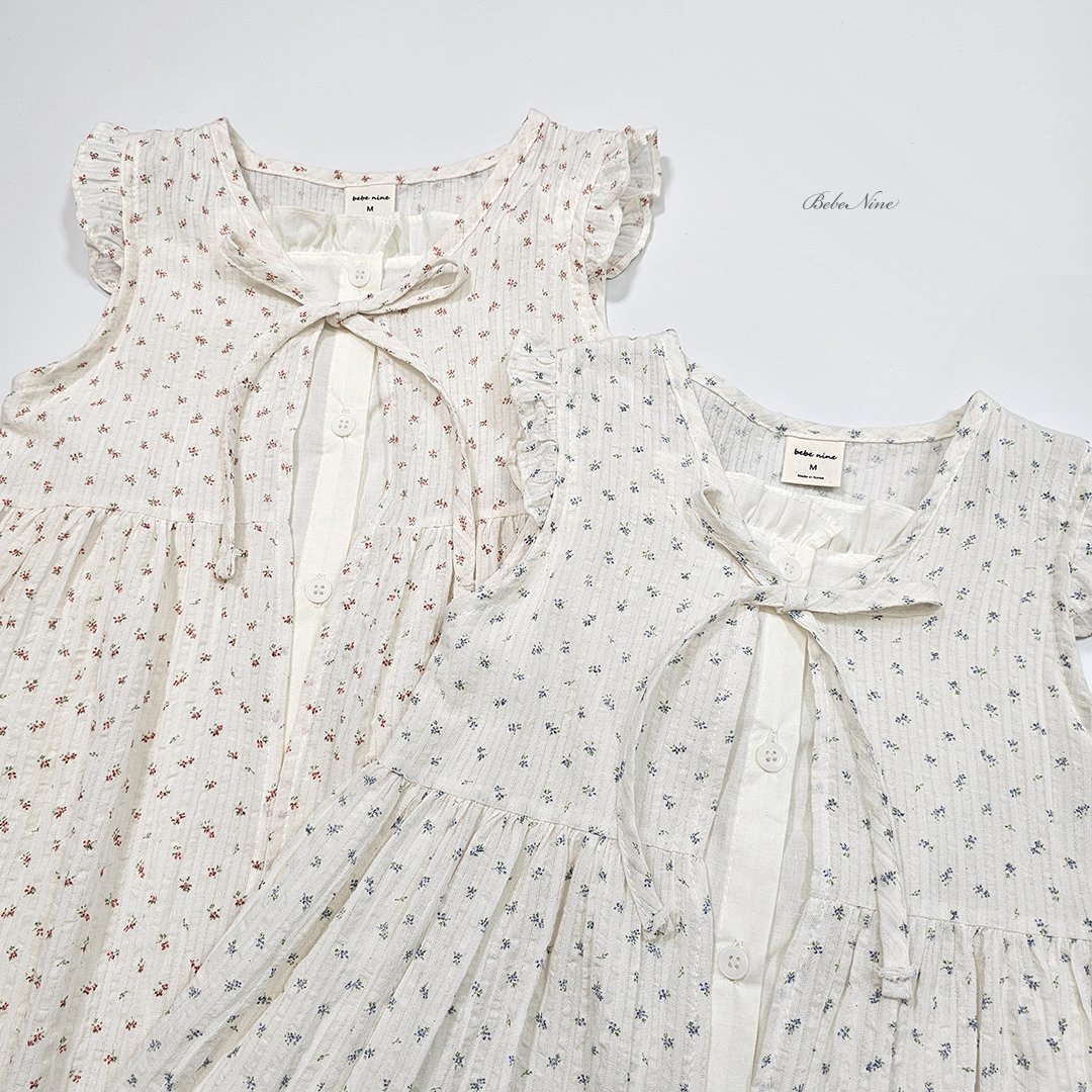 ☀️預訂 韓國直送☀️🇰🇷Bebenine兩色碎花綁帶荷葉邊背心連身裙