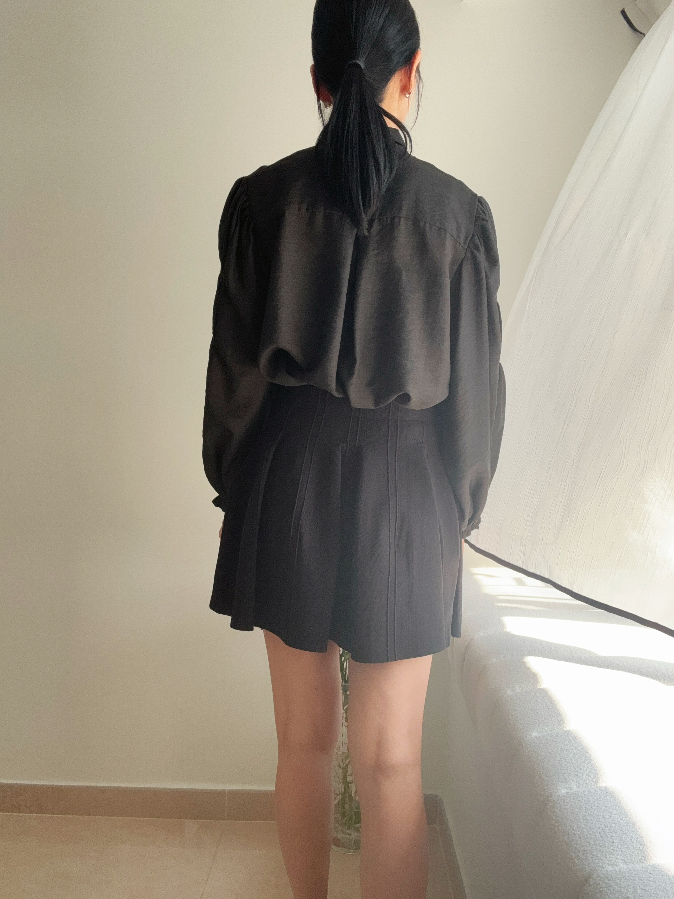 Stylish 3D cut ruffle knit skirt