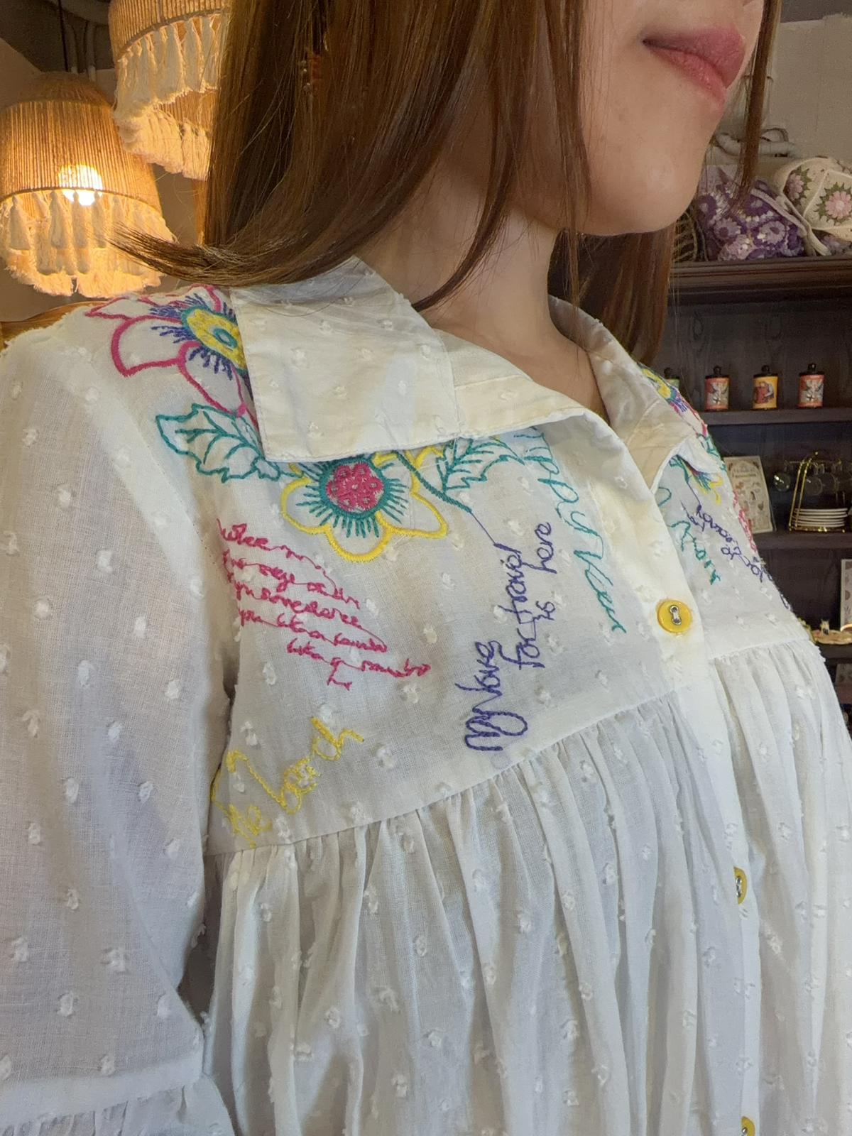 2166 White Graffiti Shirt 2 way