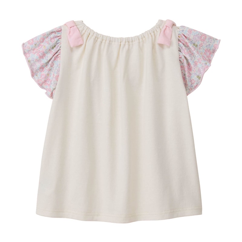 🇯🇵預訂 日本直送🇯🇵Sanrio兩色人物印花碎花格紋花邊蝴蝶結短袖上衣