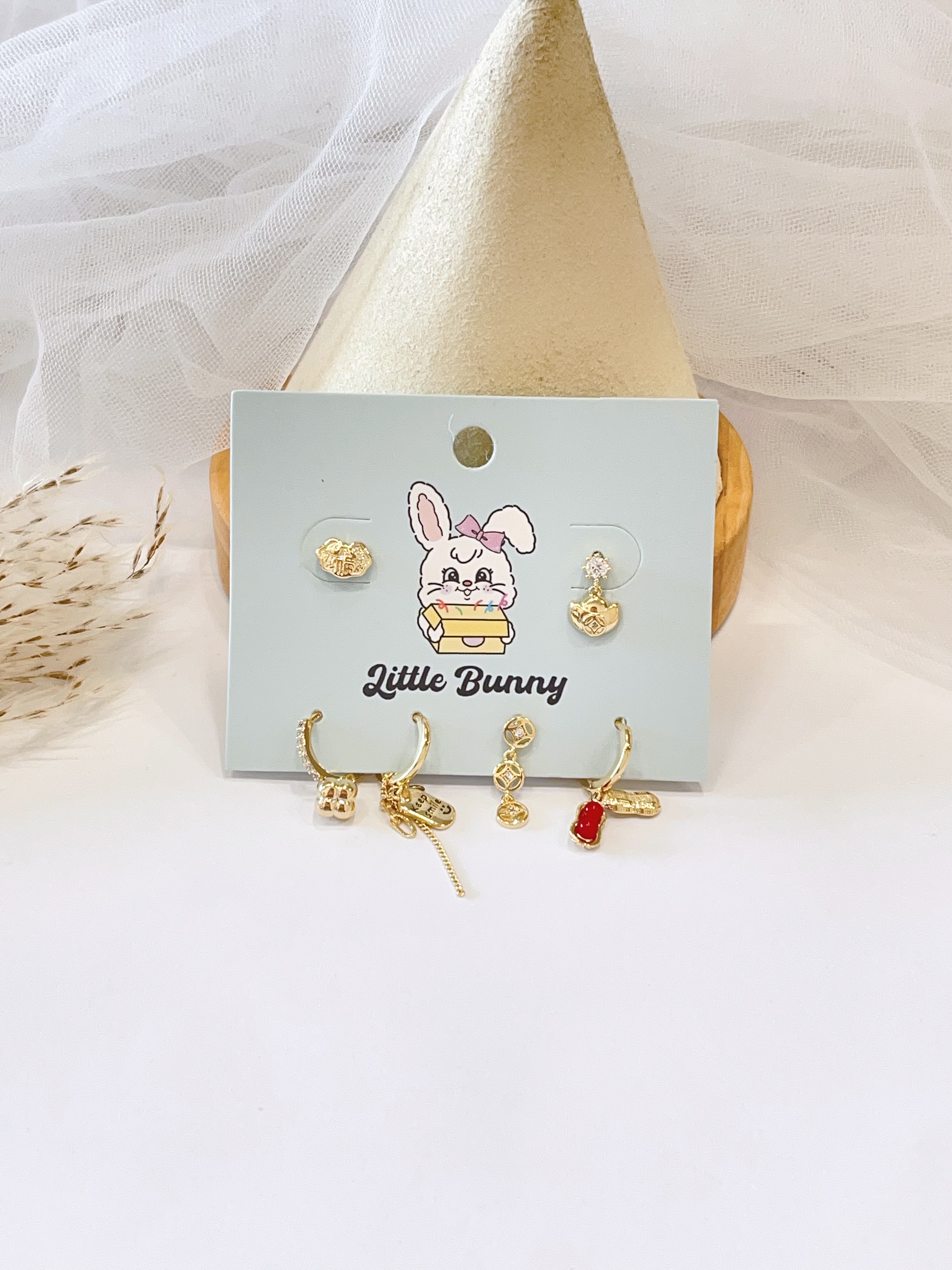 新中式元宝耳环套装