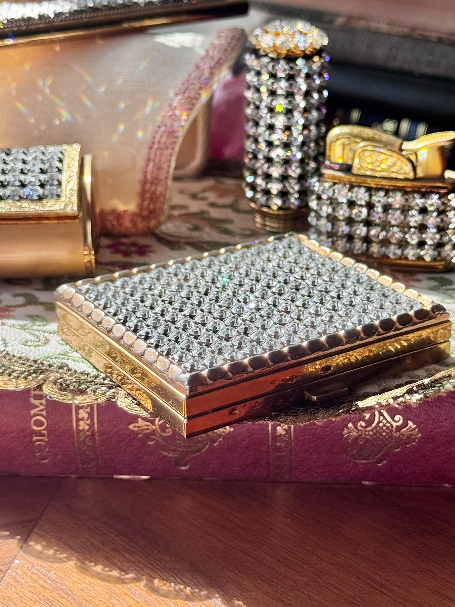C.a. 1950s Sparkling Rhinestone-Studded Vanity Set of 4 or 5(MT2667)