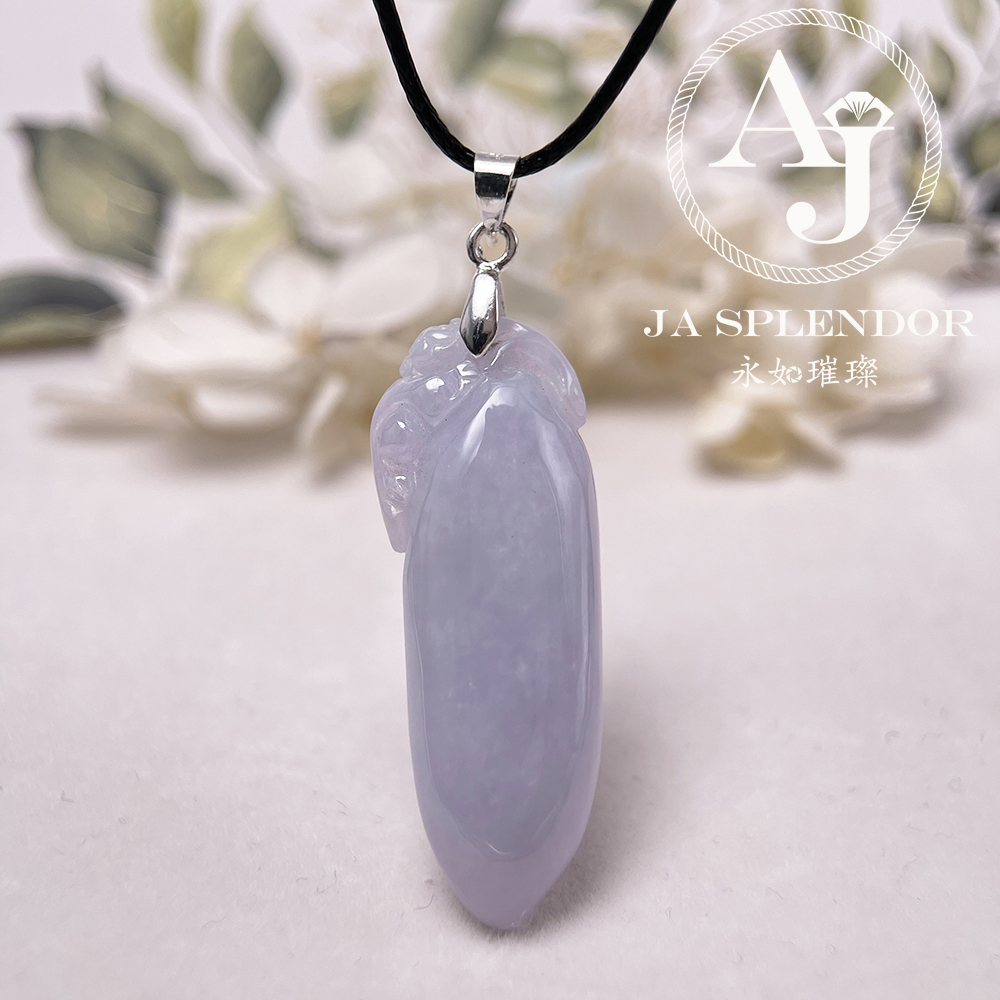 JN-771 天然翡翠A玉 紫羅蘭玉靈猴獻壽萬壽果吊墜