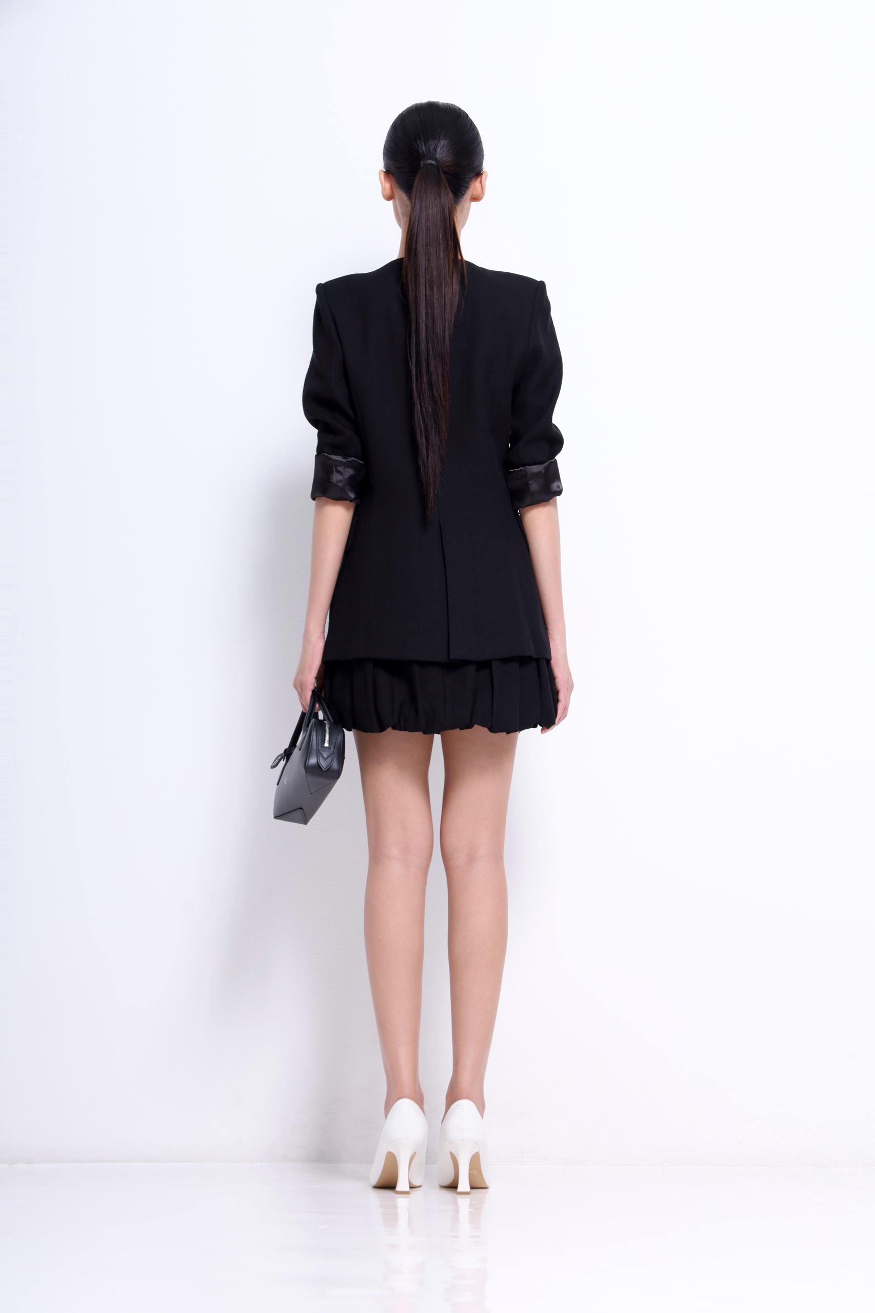 CB2717 LONG SLLV LINEN VEST BLAZER